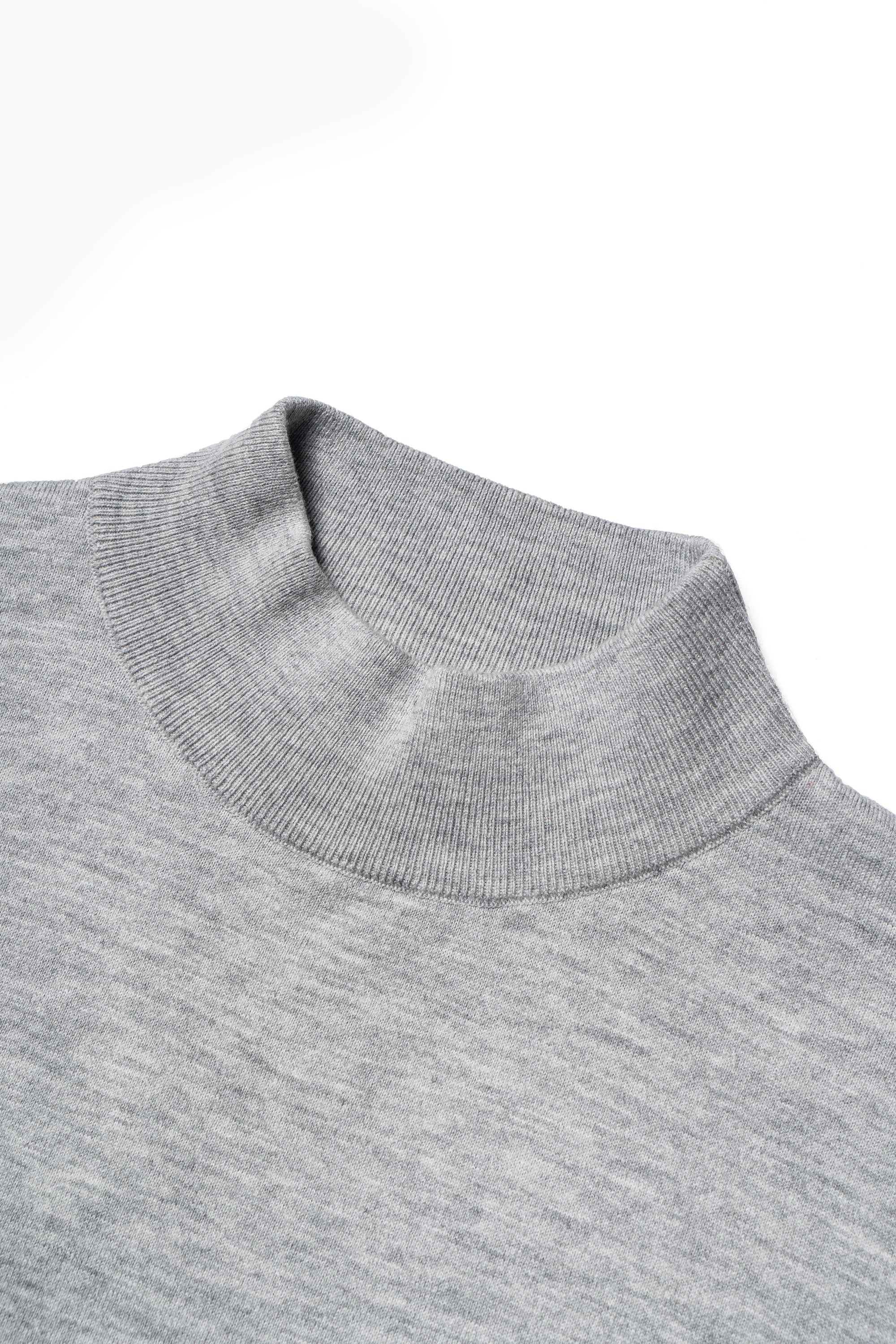Grey / Burgundy Knitted Mock Neck