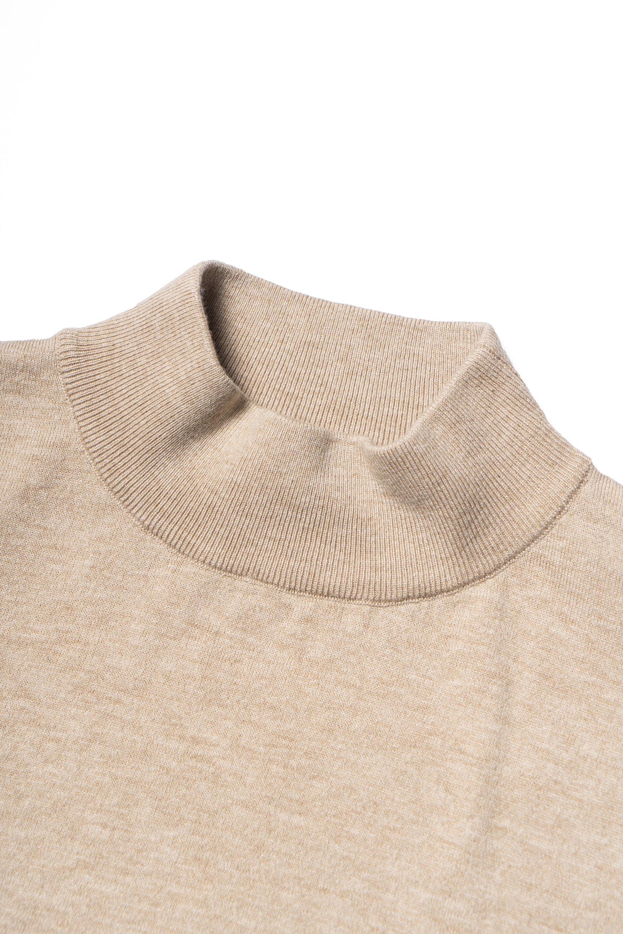 Camel / Beige Knitted Mock Neck