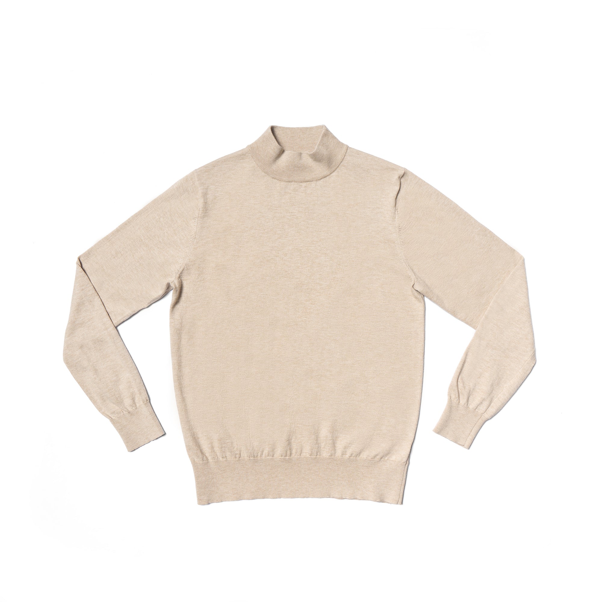 Camel / Beige Knitted Mock Neck
