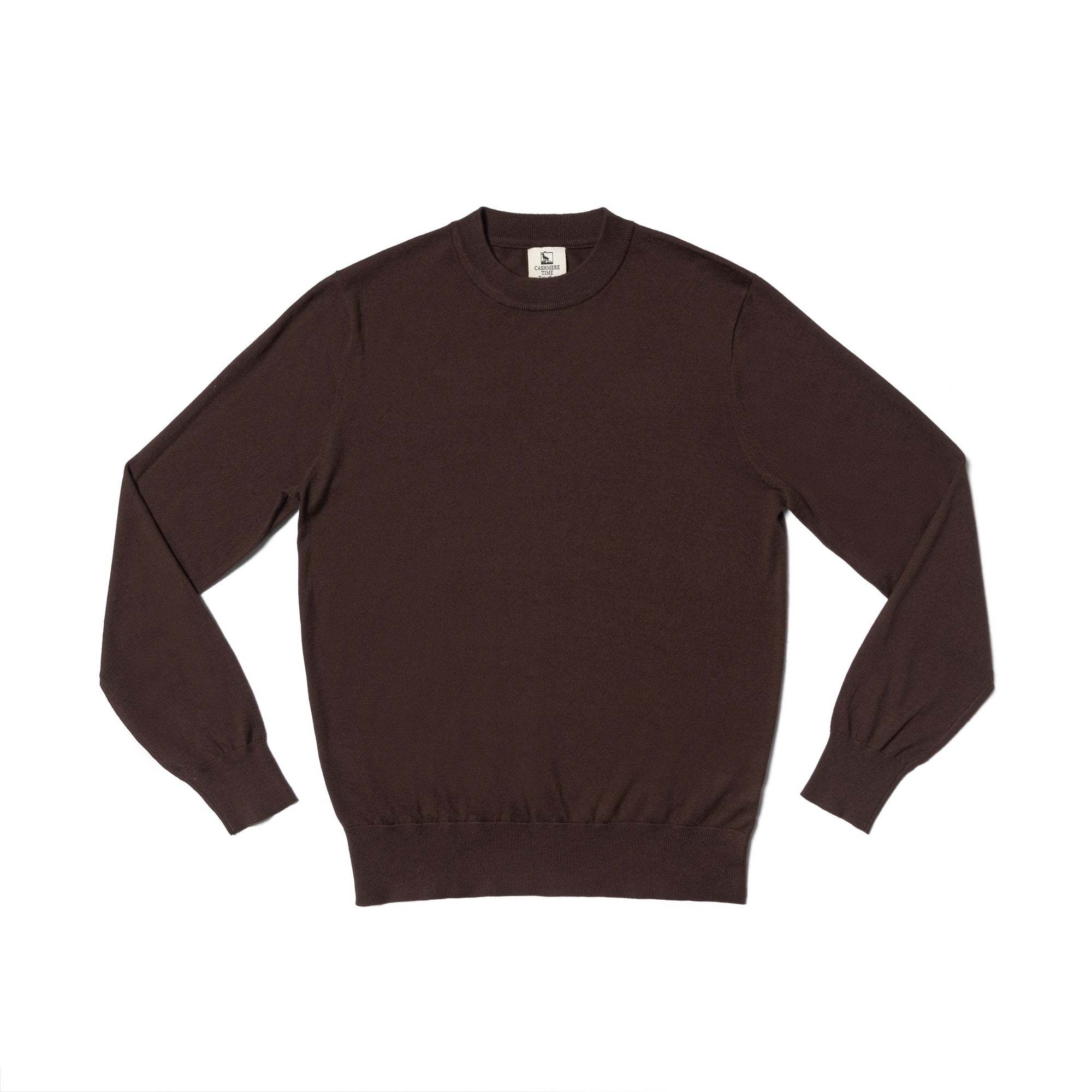 Black / Burgundy Silk Cashmere  Crew Neck