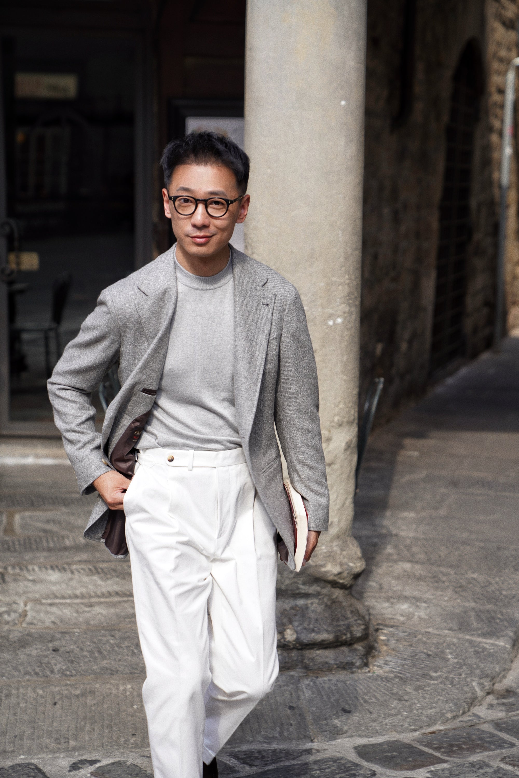 MTO Grey Silk Cashmere Jacket #338