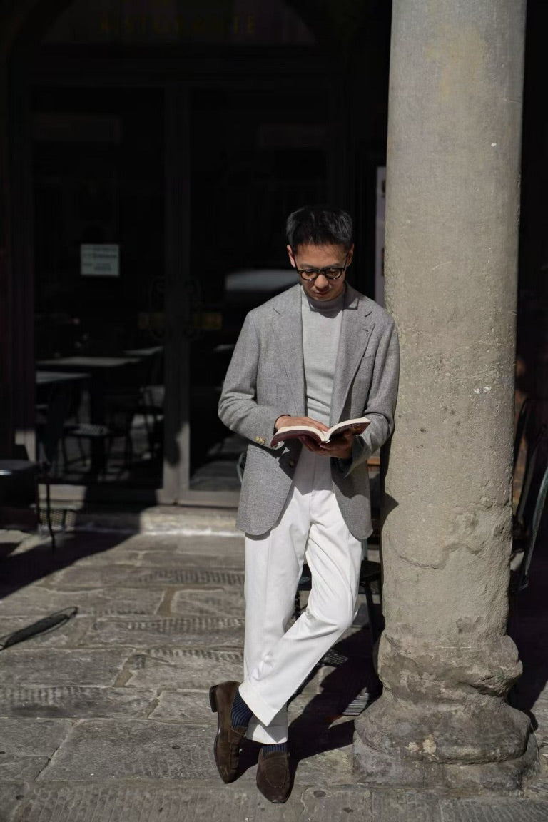 MTO Grey Silk Cashmere Jacket #338