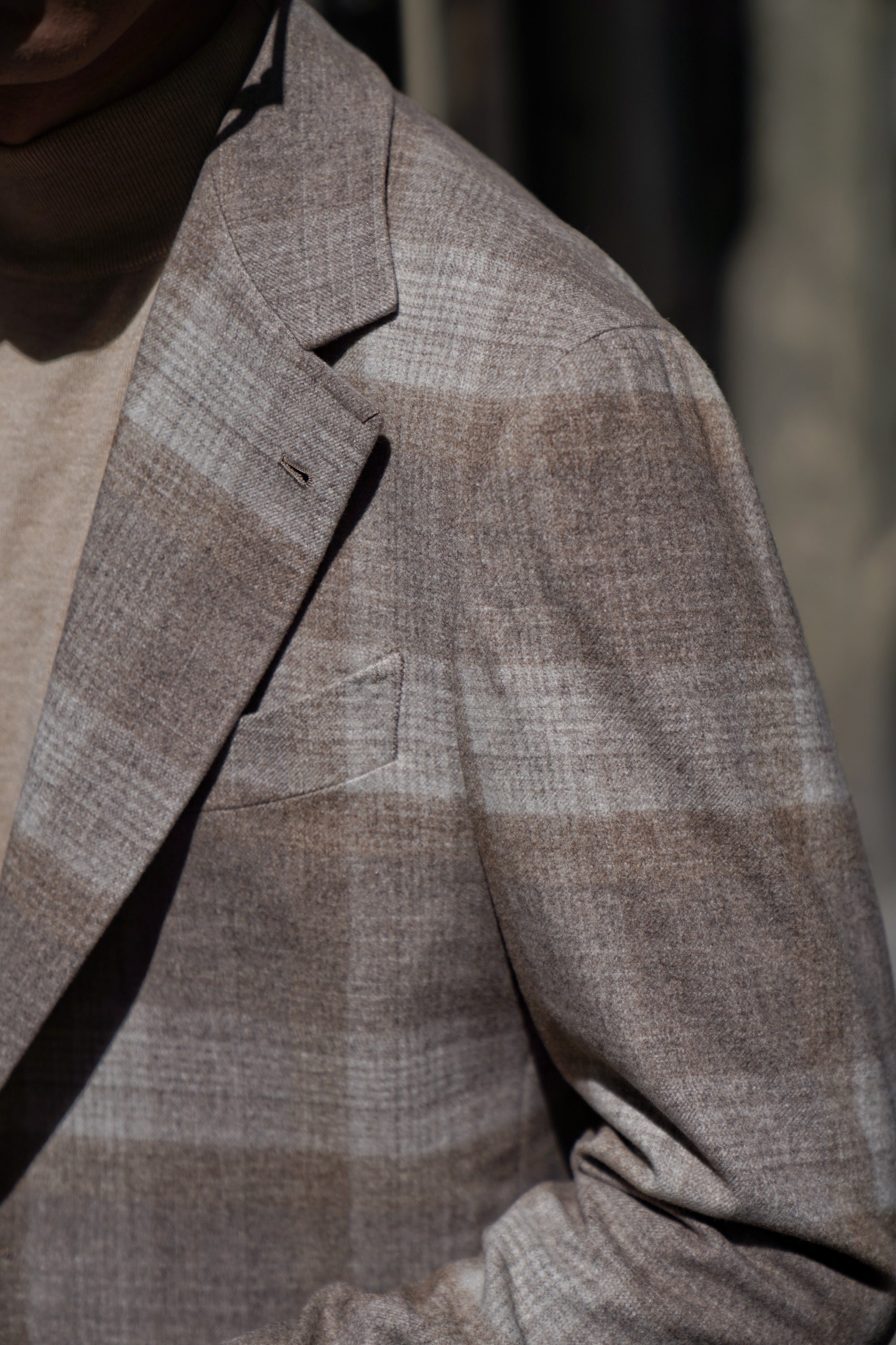 MTO Mocha Plaid Silk Cashmere Jacket #665