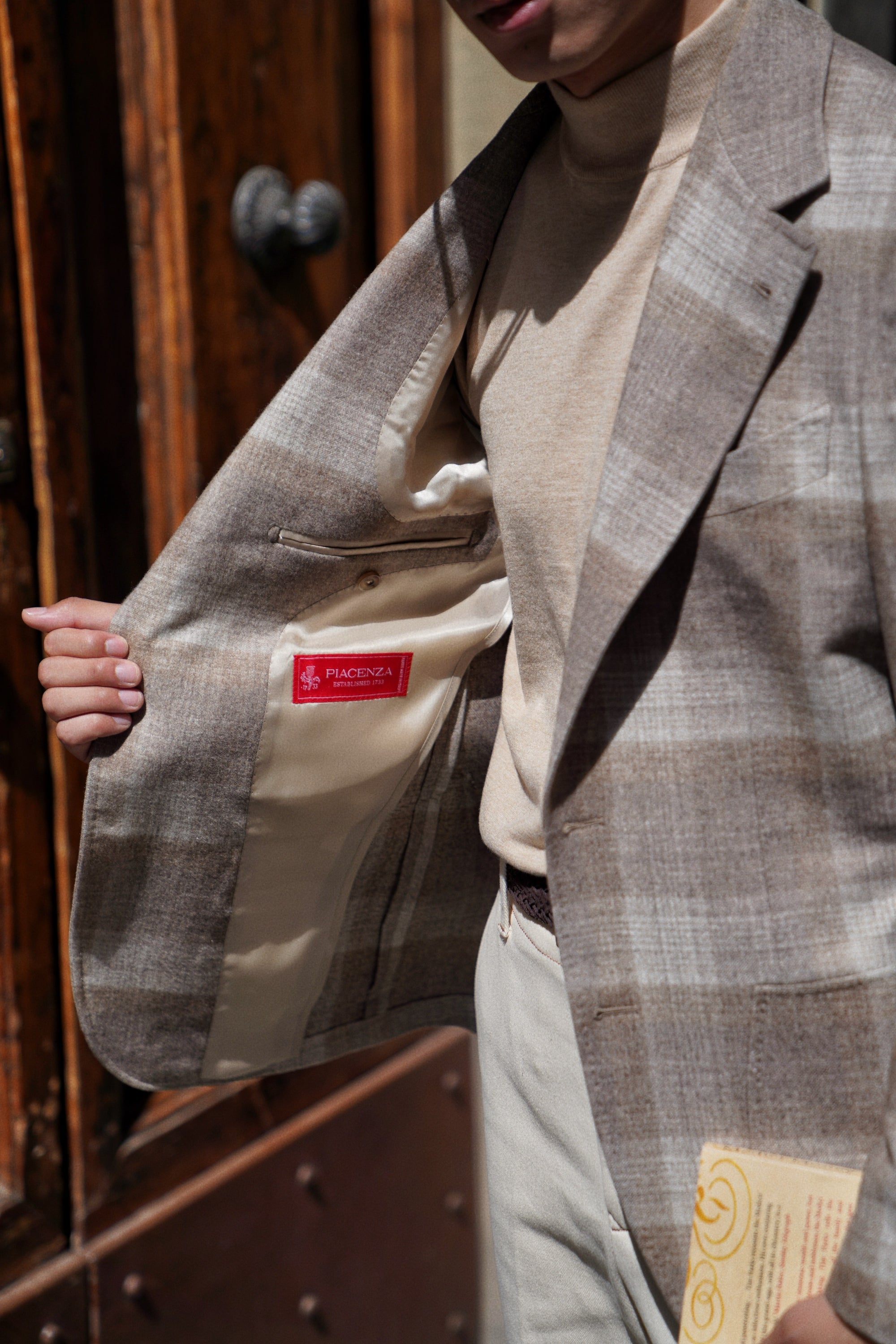 MTO Mocha Plaid Silk Cashmere Jacket #665