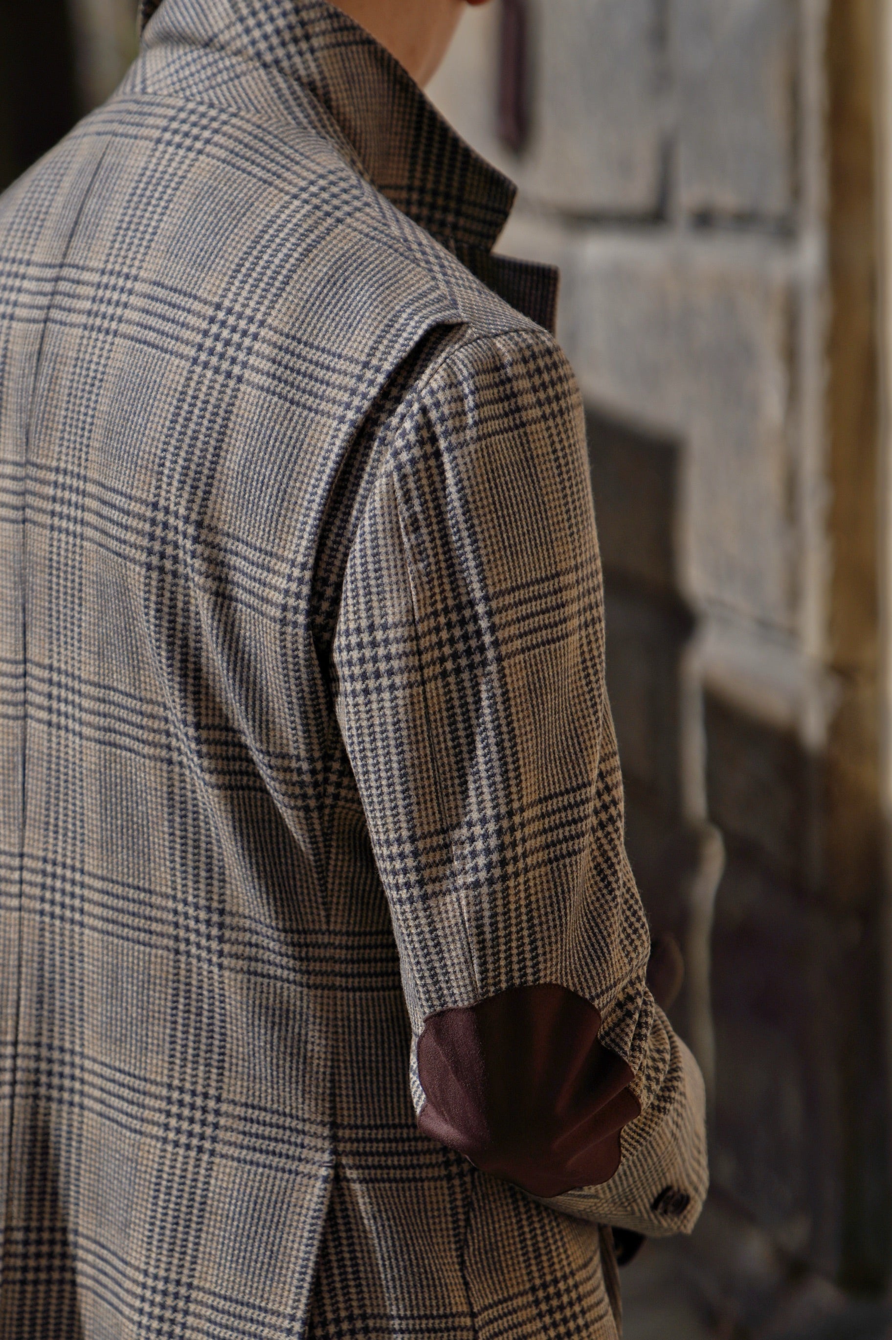 MTO Khaki Glen Check Wool Cashmere Jacket #335