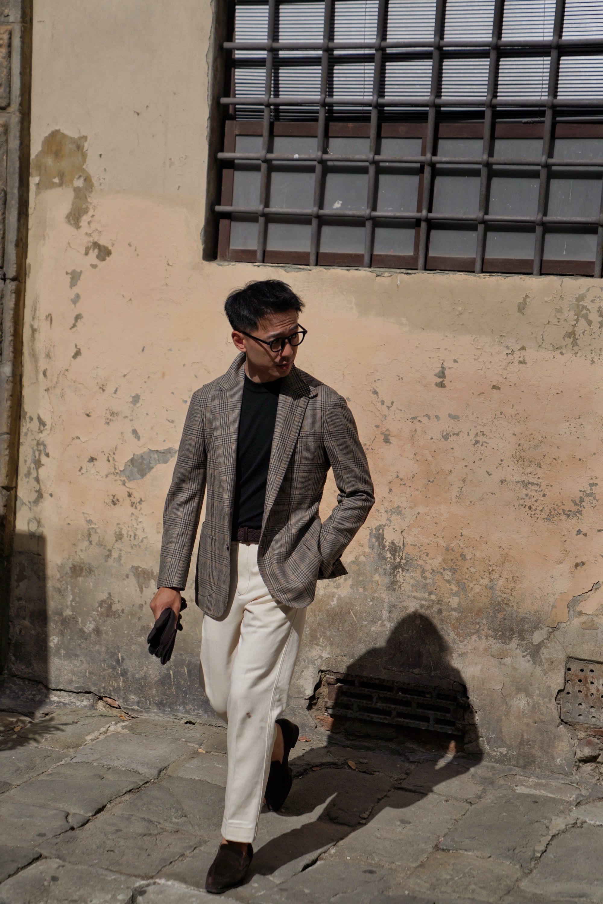 MTO Khaki Glen Check Wool Cashmere Jacket #335