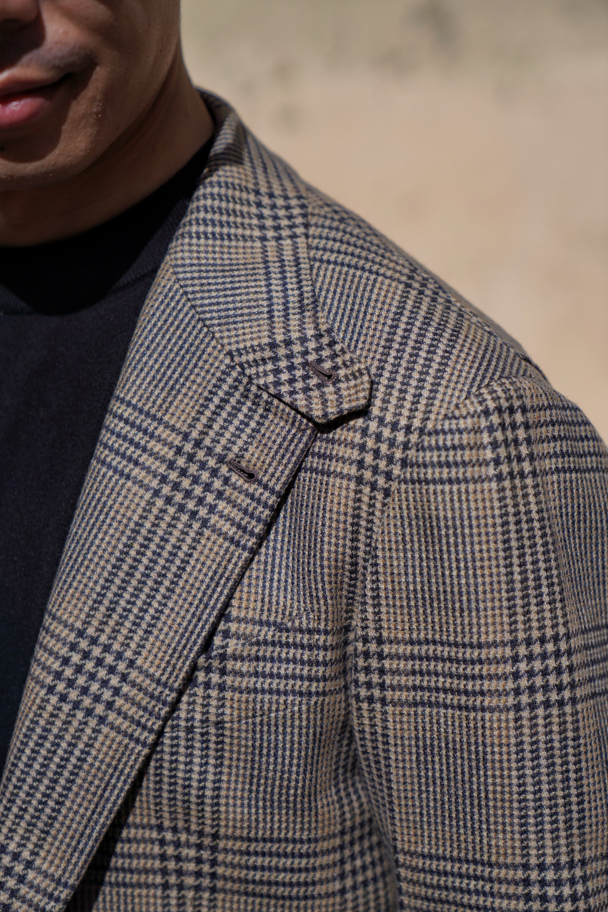 MTO Khaki Glen Check Wool Cashmere Jacket #335