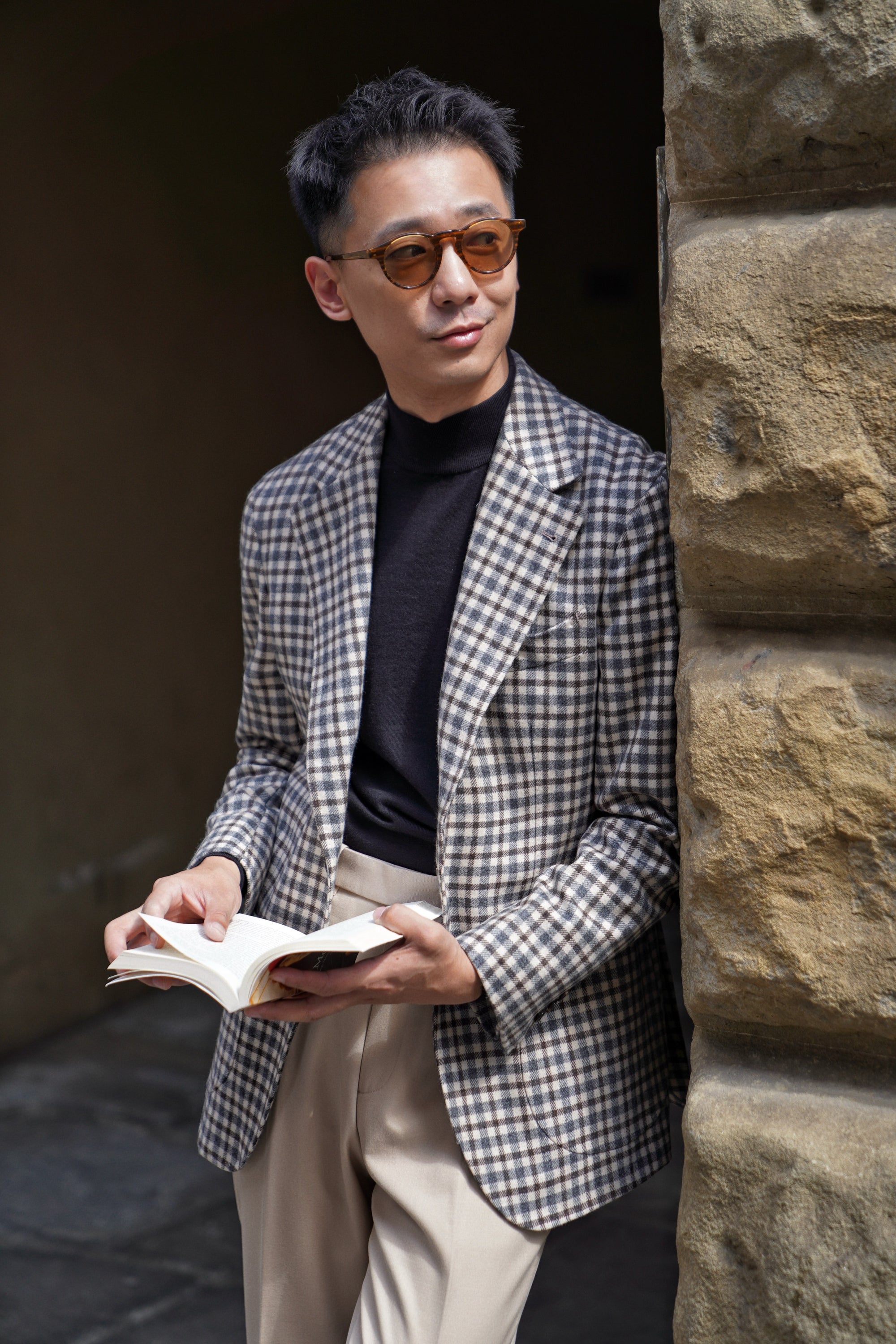 MTO Grey Plaid Cashmere Jacket #334