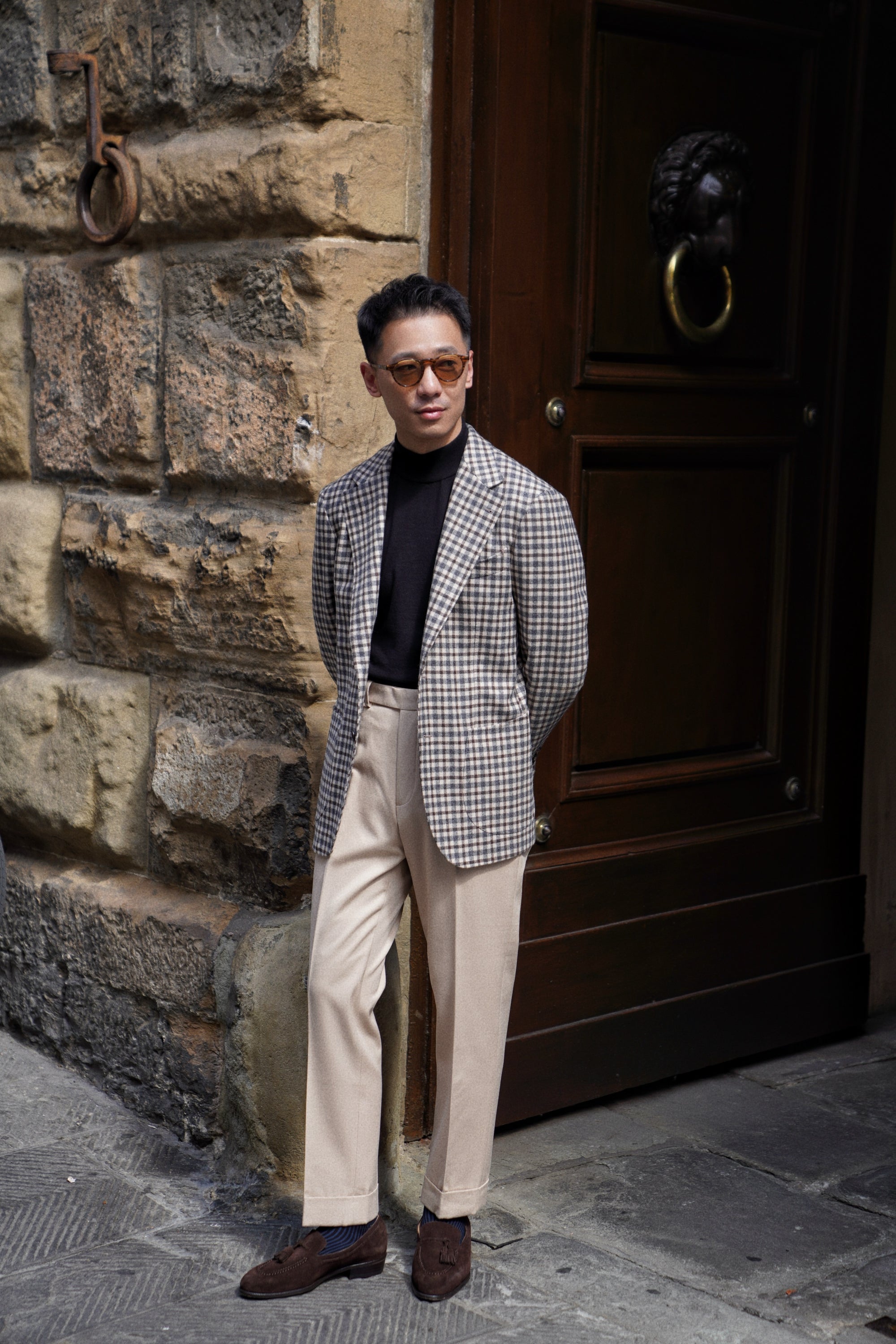 MTO Grey Plaid Cashmere Jacket #334
