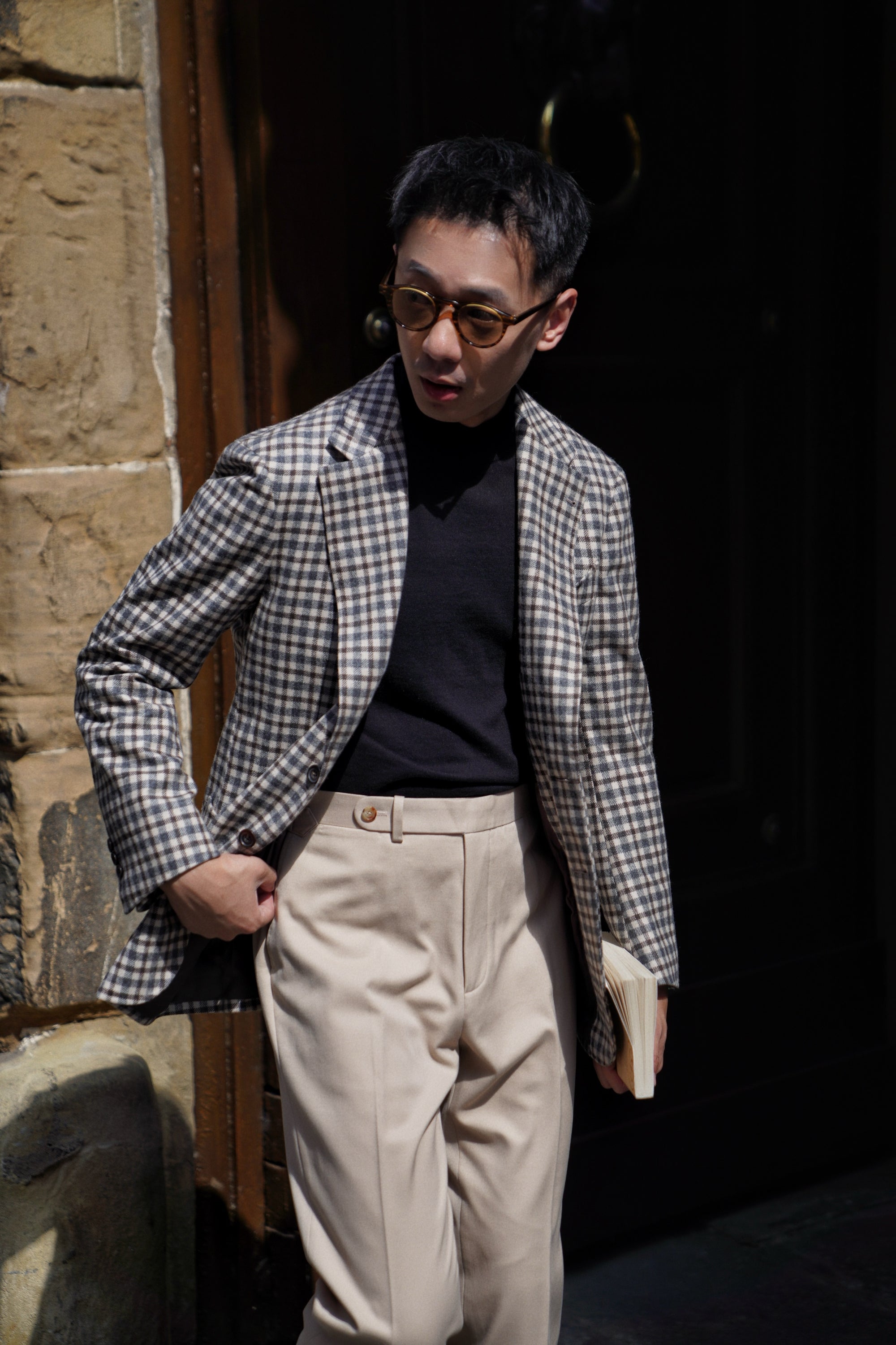MTO Grey Plaid Cashmere Jacket #334