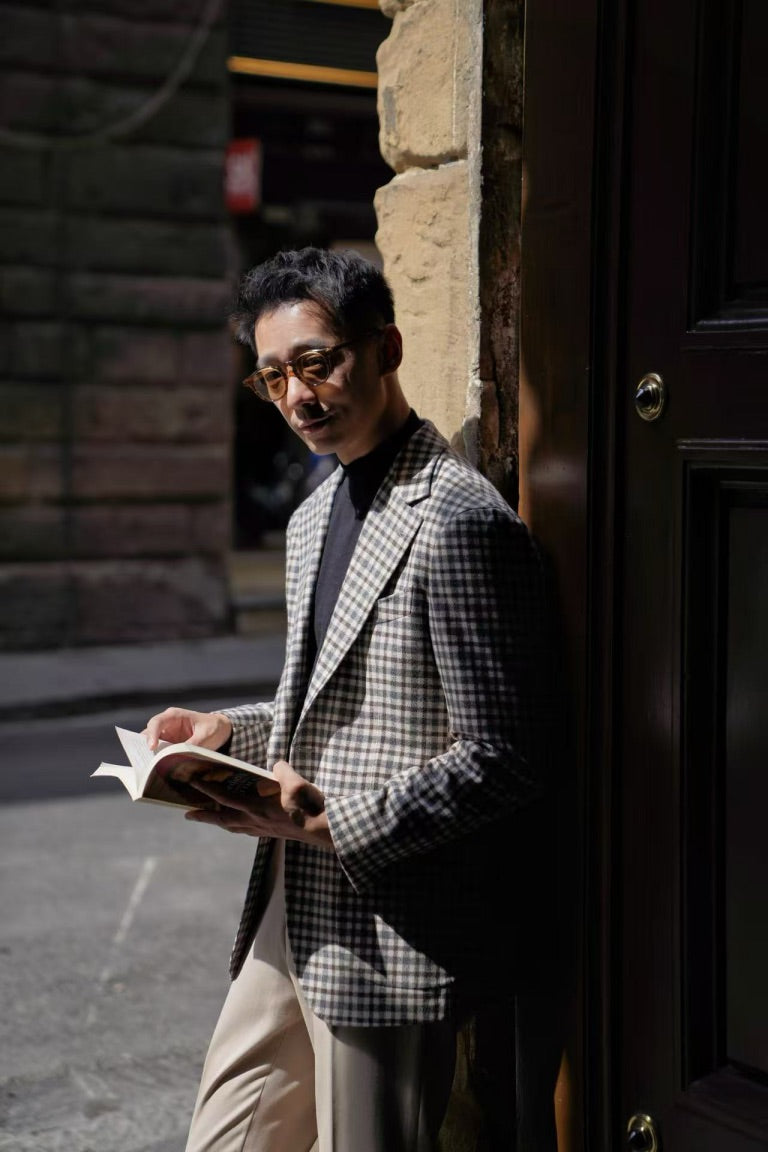 MTO Grey Plaid Cashmere Jacket #334
