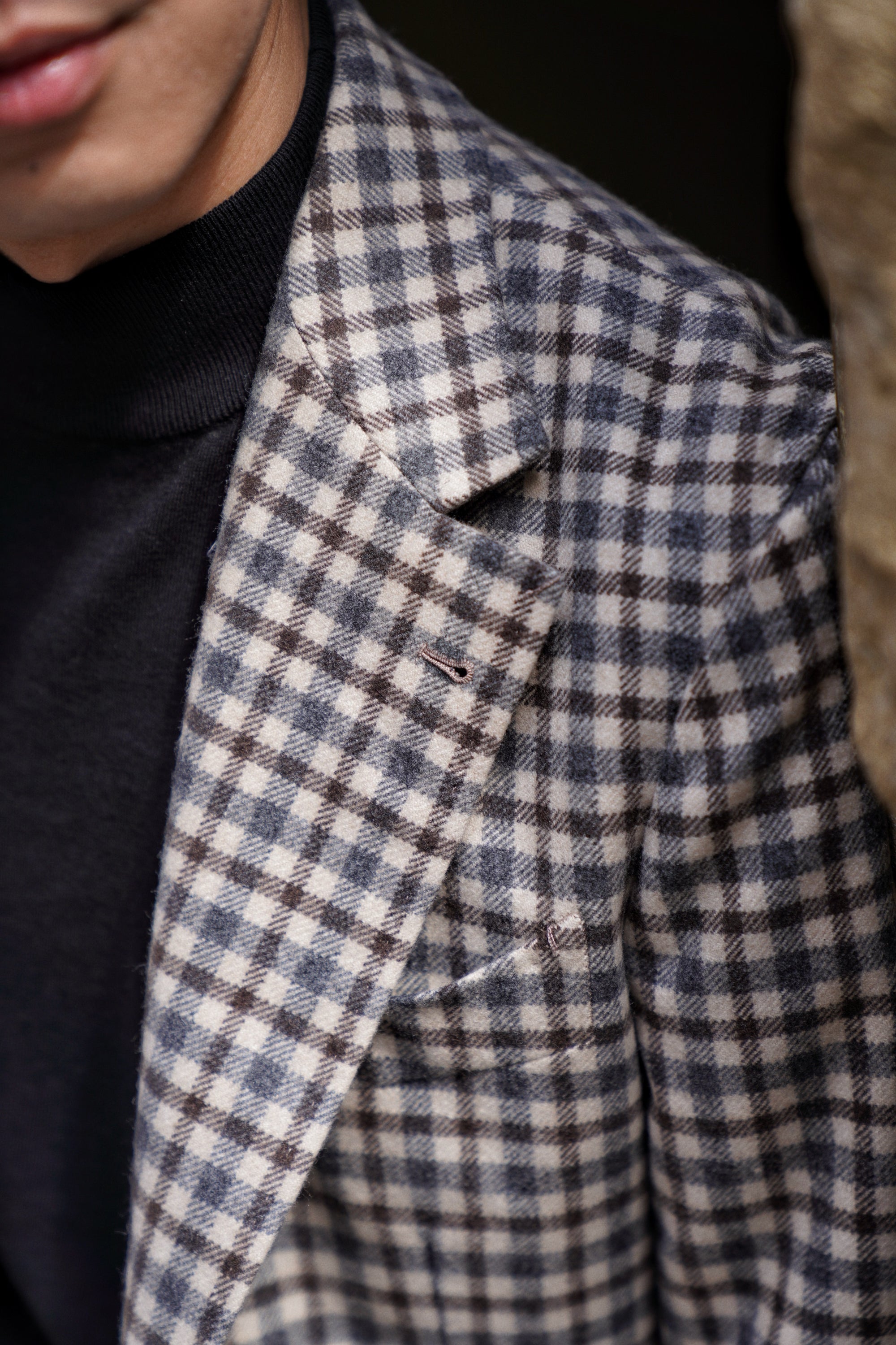 MTO Grey Plaid Cashmere Jacket #334