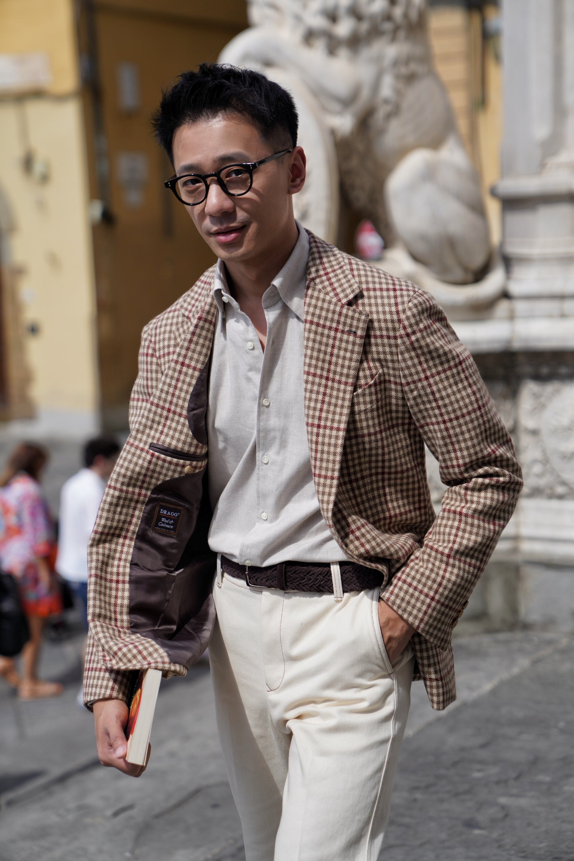 MTO Khaki Houndstooth Wool Cashmere Jacket #331