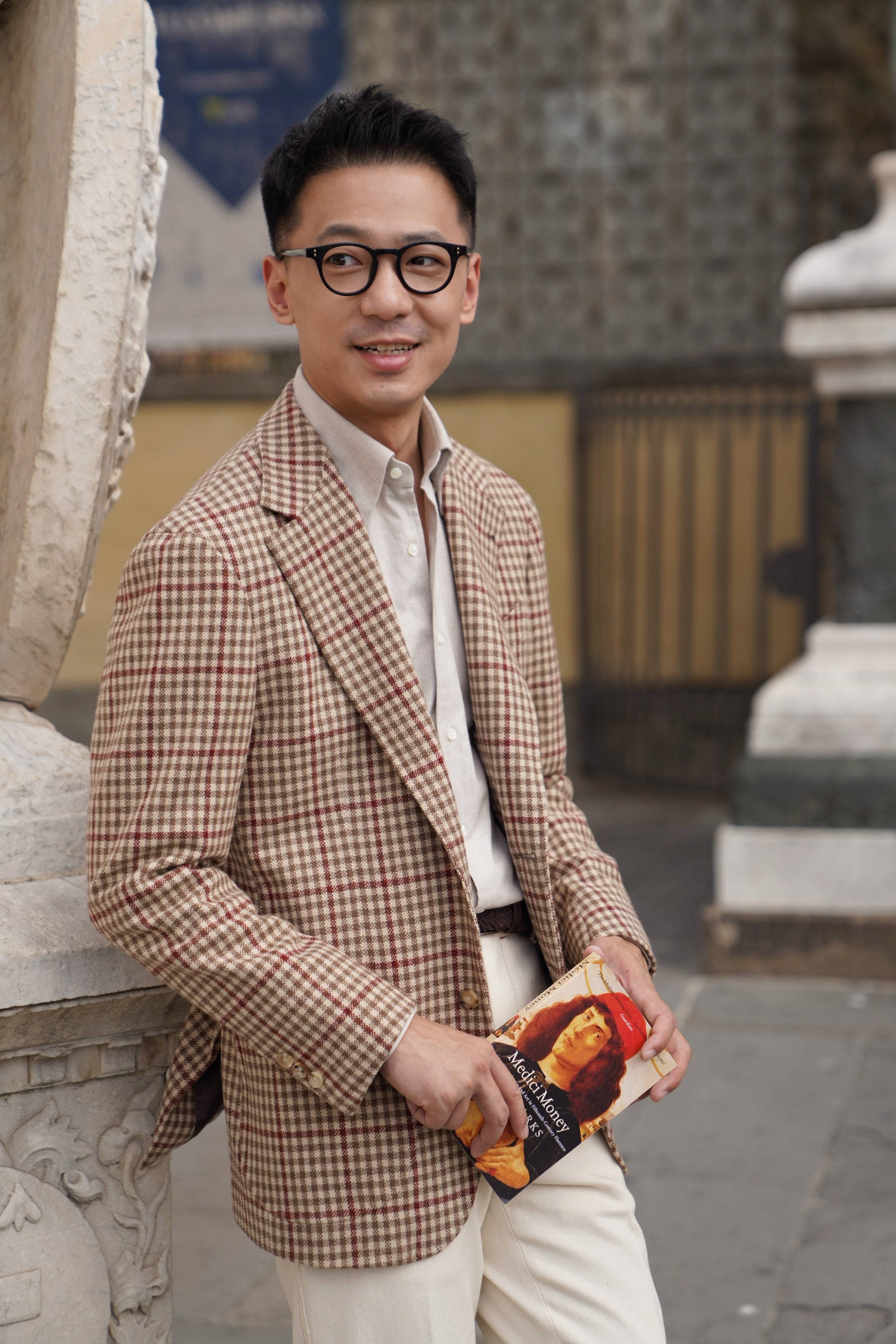MTO Khaki Houndstooth Wool Cashmere Jacket #331
