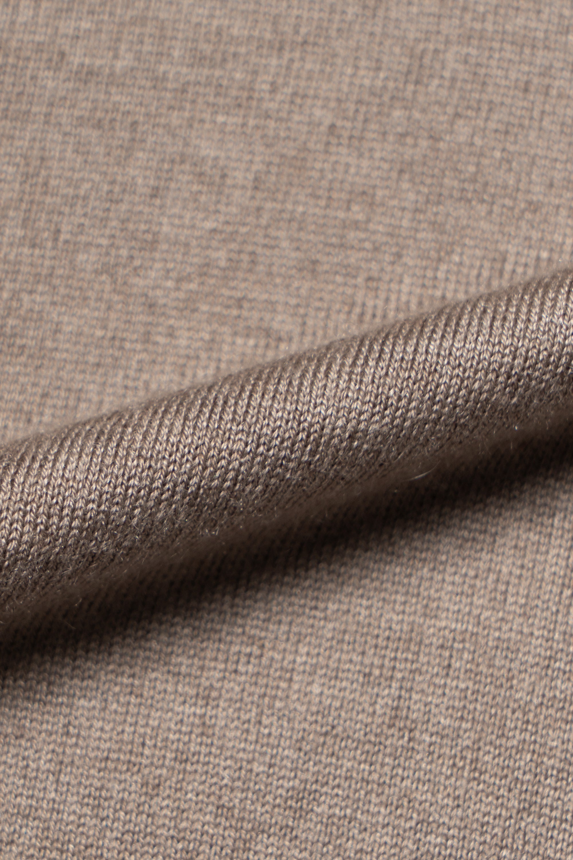 Grey / Camel Silk Cashmere Crew Neck