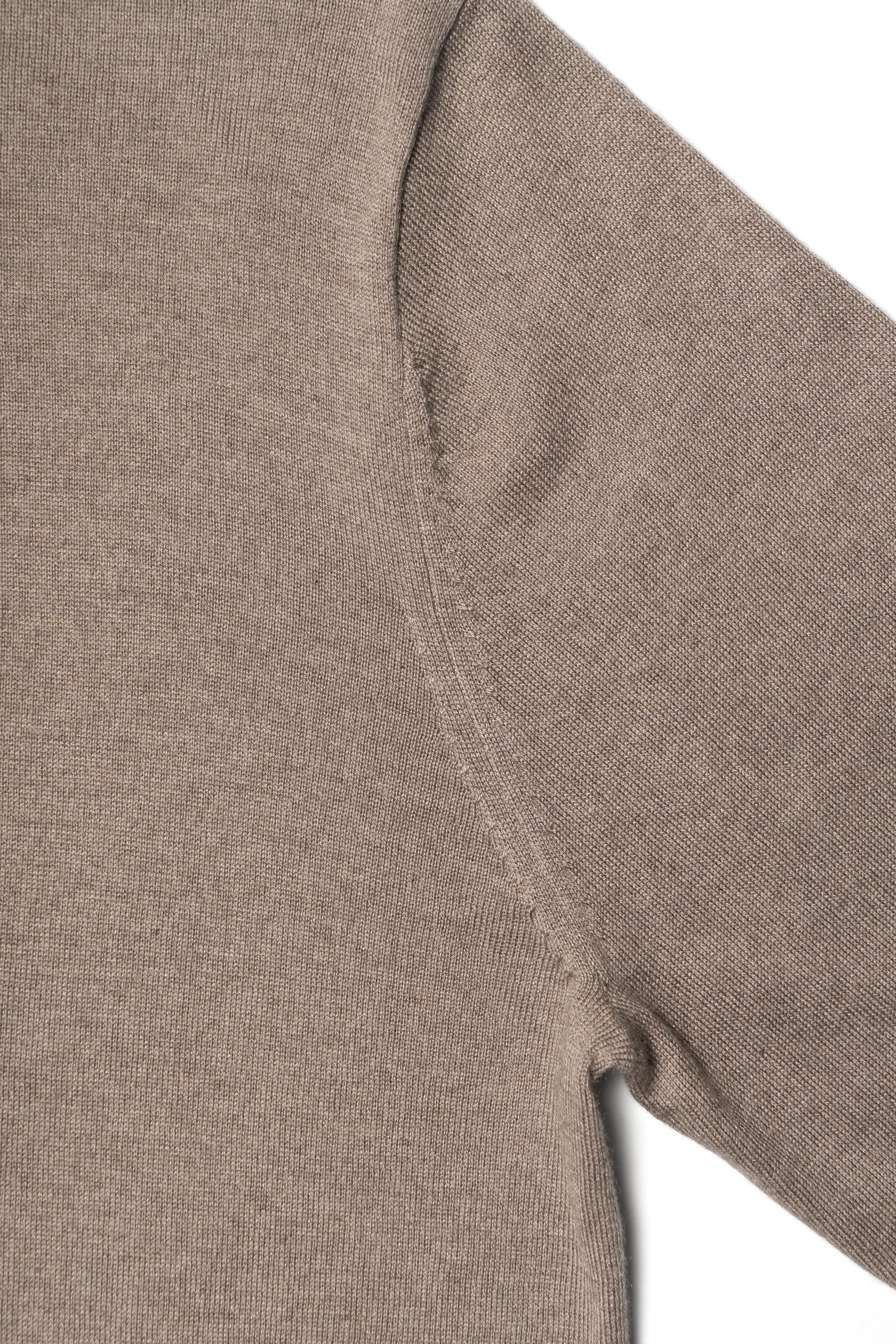 Grey / Camel Silk Cashmere Crew Neck