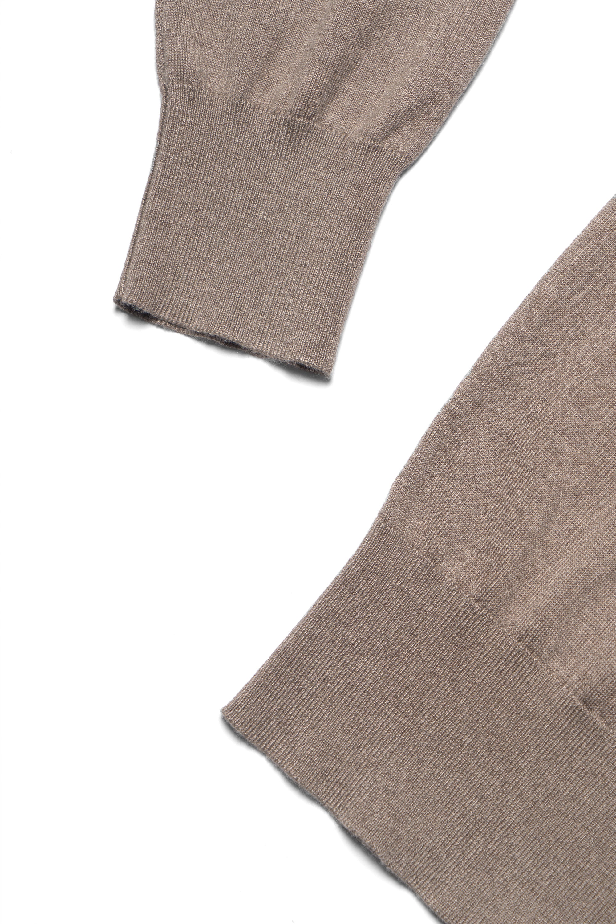 Grey / Camel Silk Cashmere Crew Neck