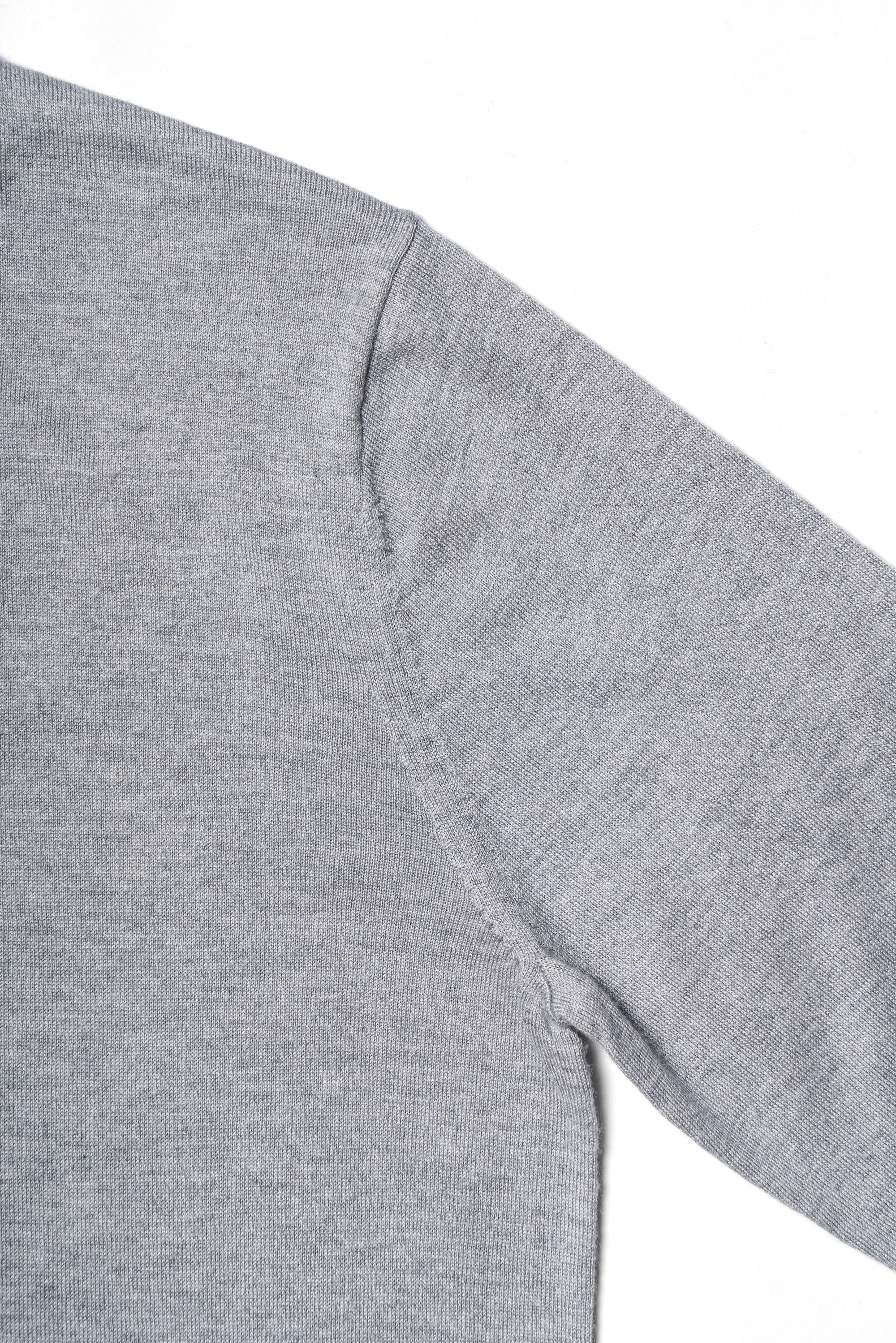 Grey / Camel Silk Cashmere Crew Neck