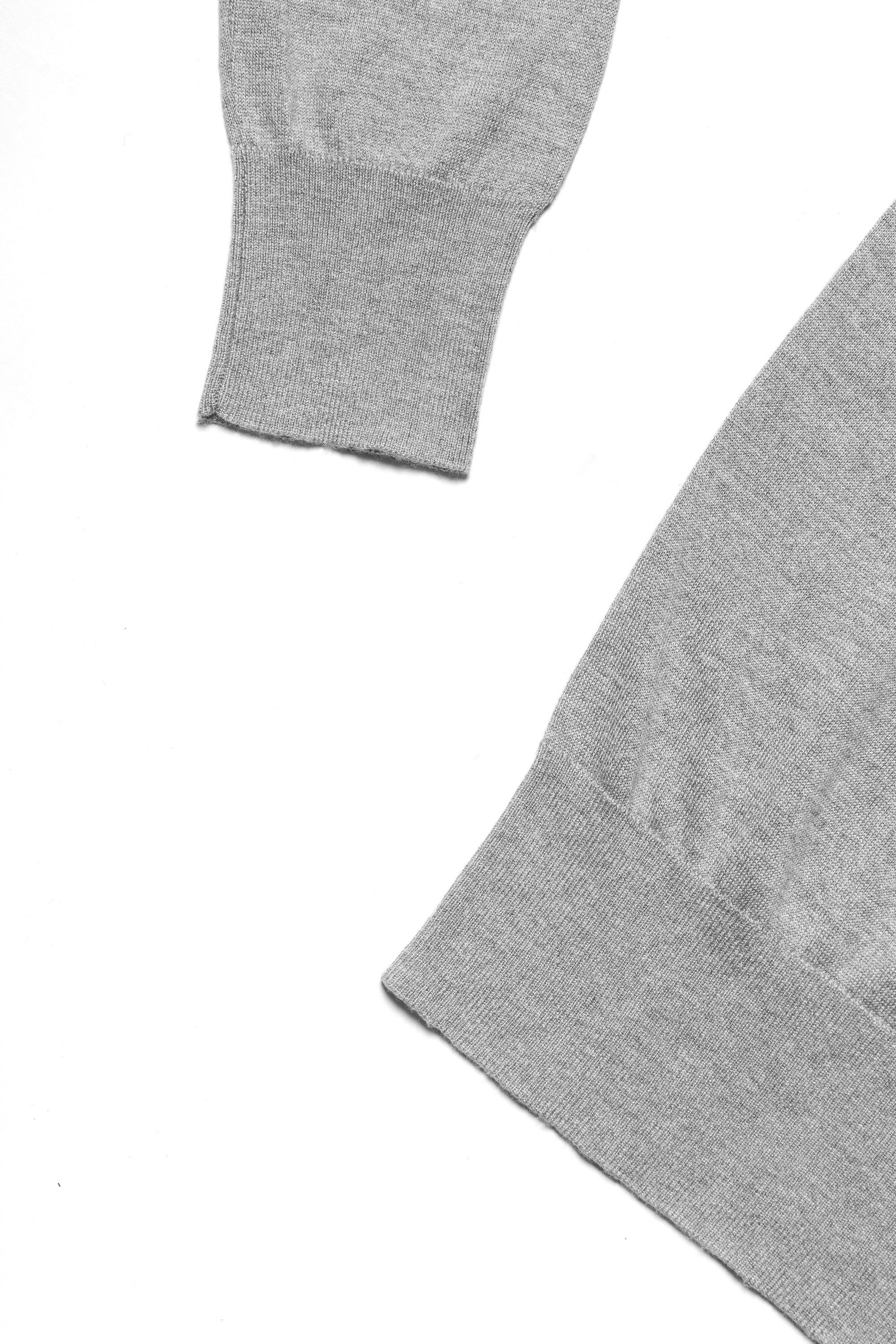 Grey / Camel Silk Cashmere Crew Neck