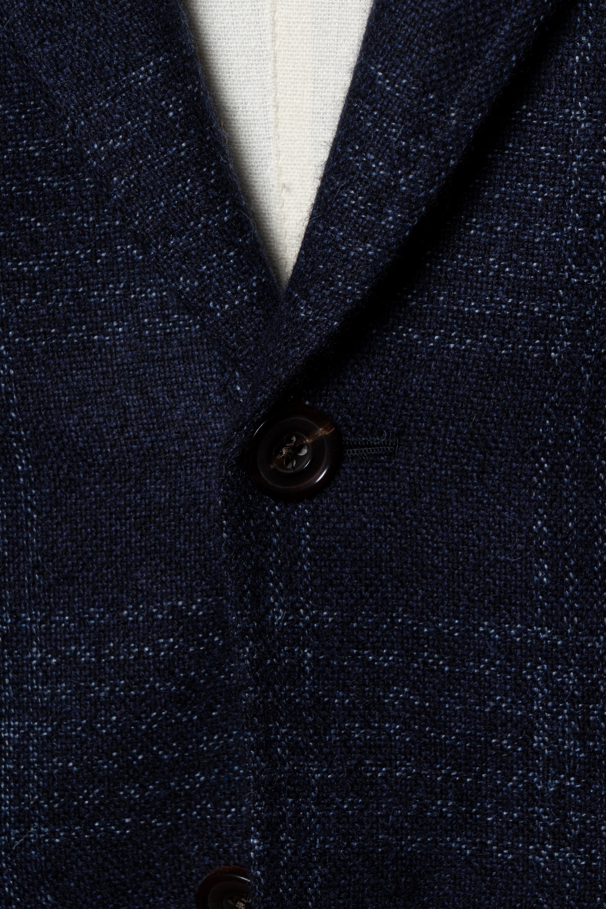 MTO Navy Glen Check Silk Cashmere Jacket #642