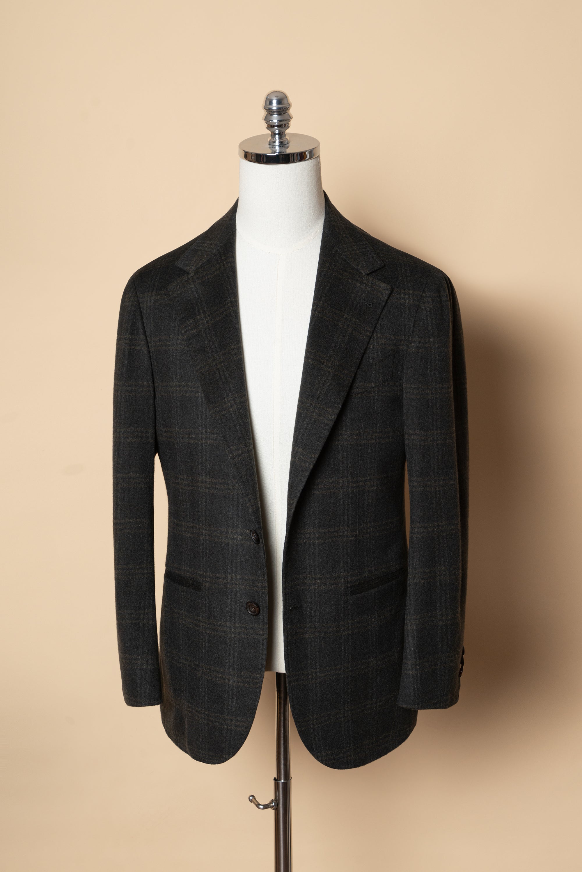 MTO Dark Green Windowpane Cashmere Jacket #492