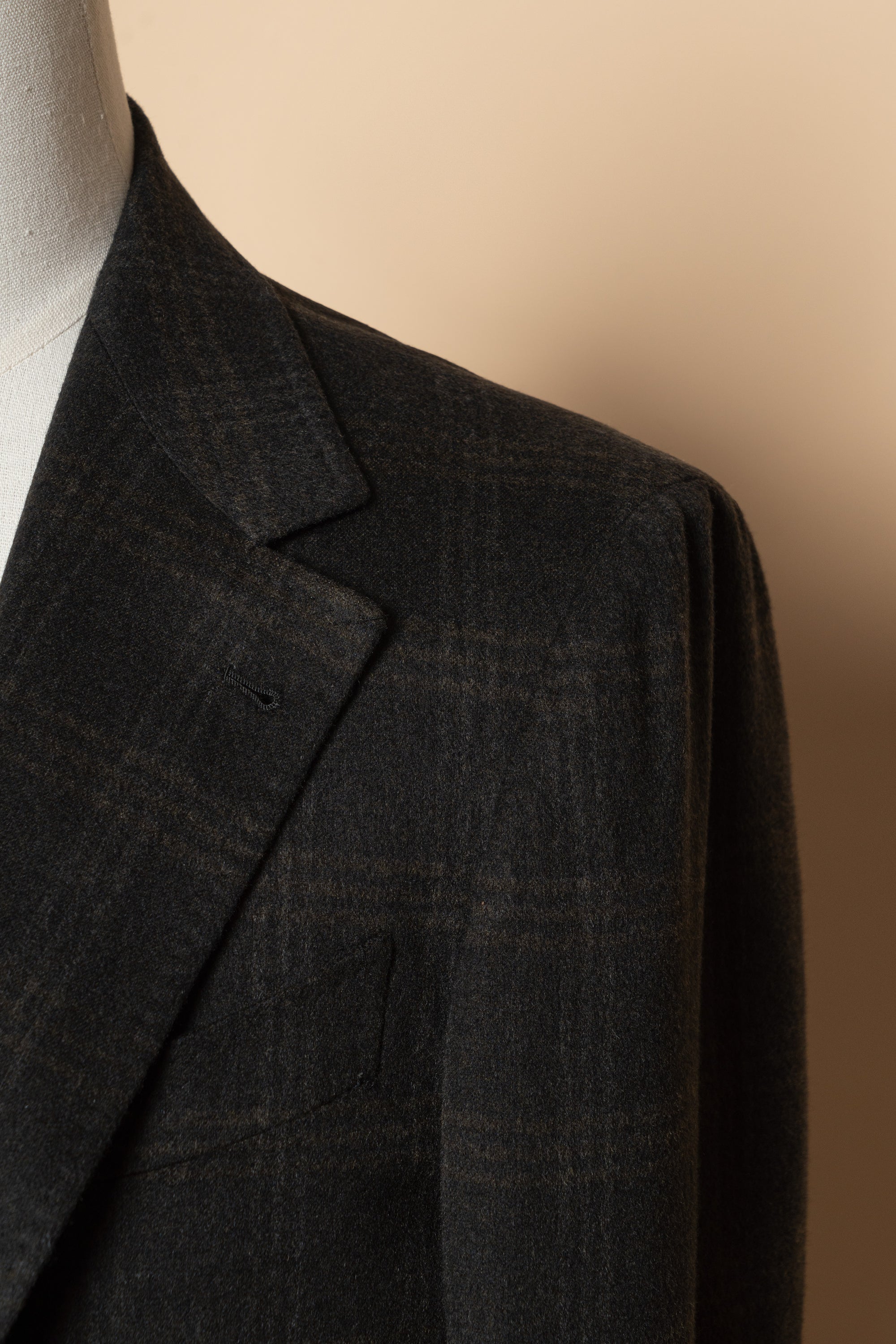 MTO Dark Green Windowpane Cashmere Jacket #492
