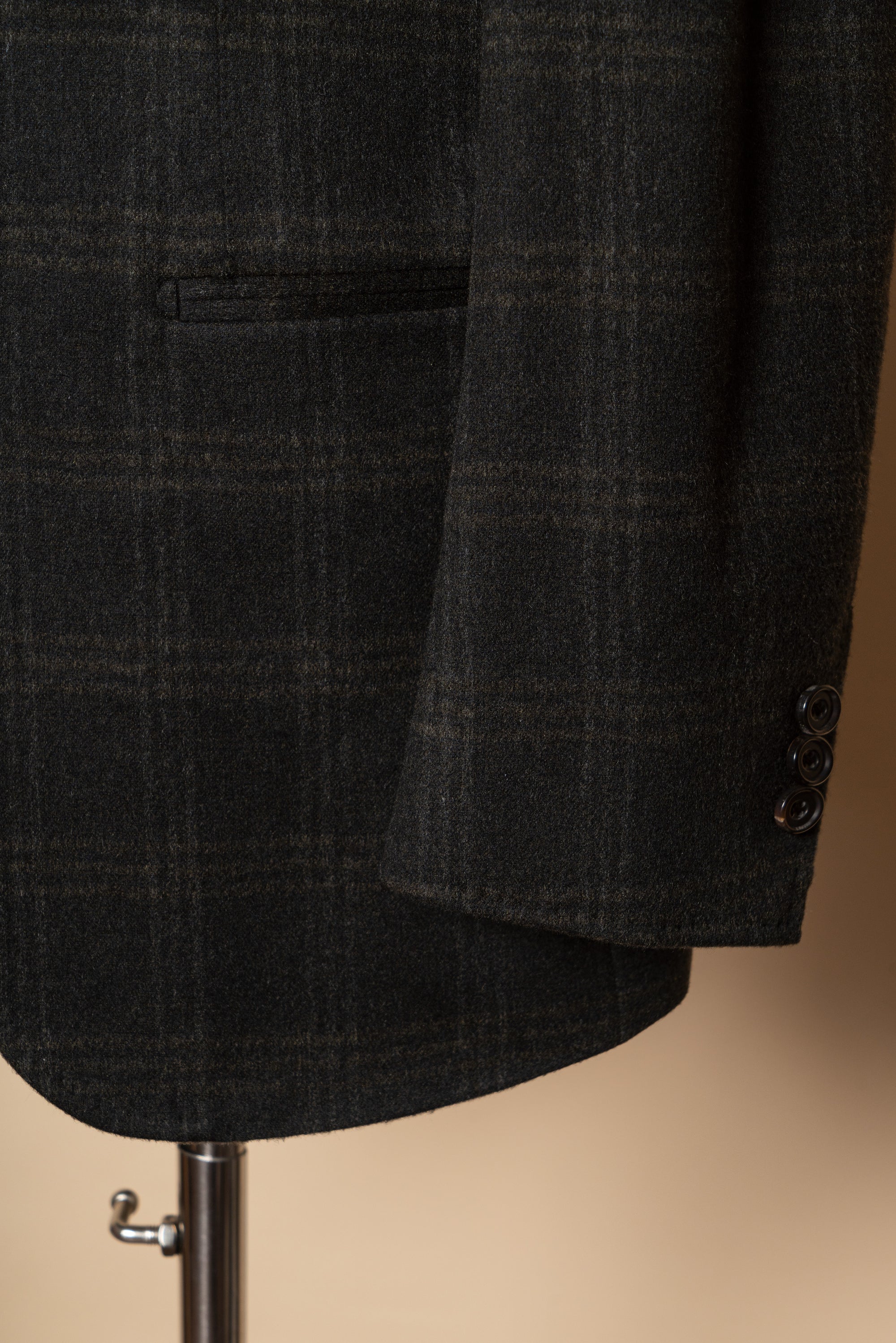 MTO Dark Green Windowpane Cashmere Jacket #492