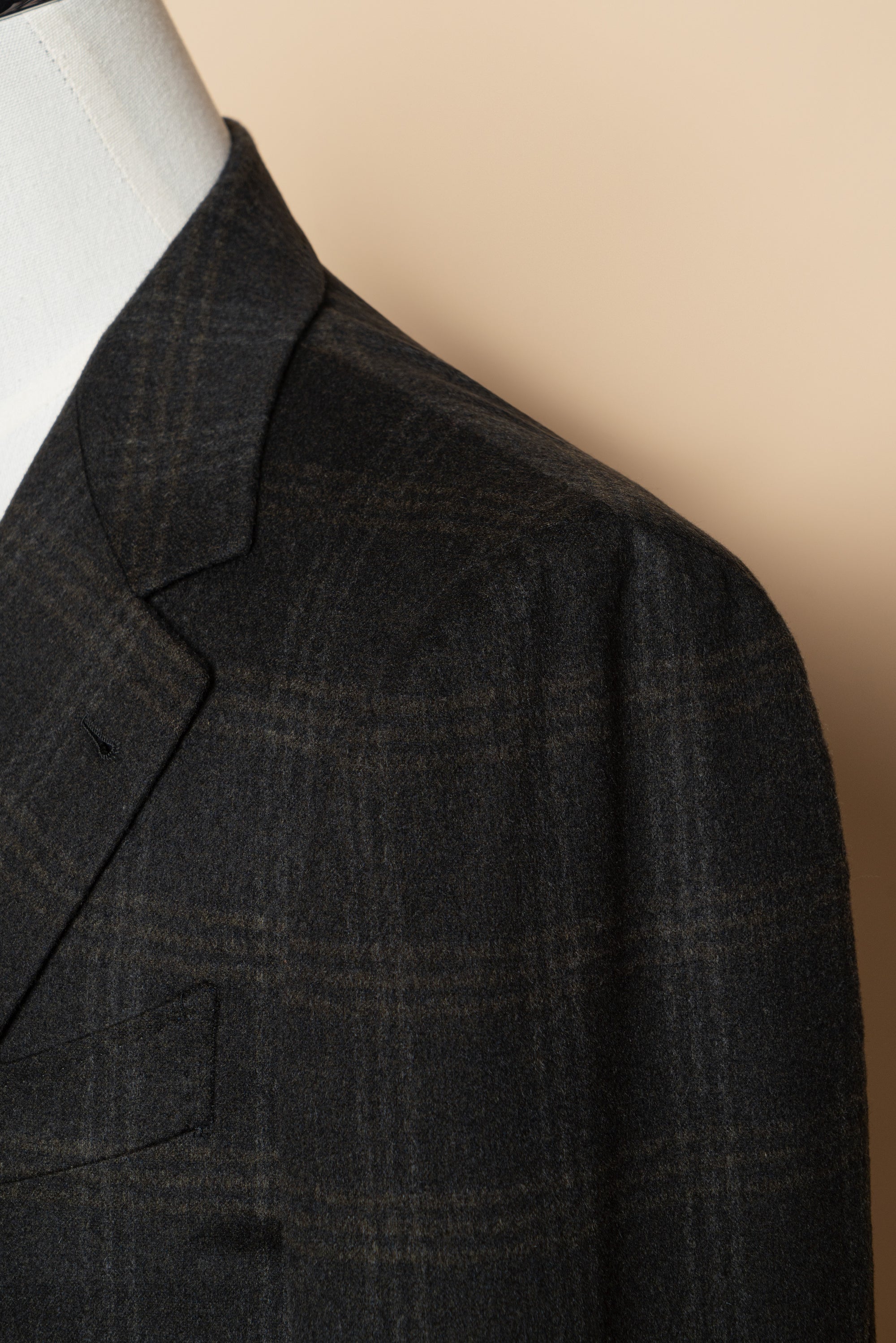 MTO Dark Green Windowpane Cashmere Jacket #492