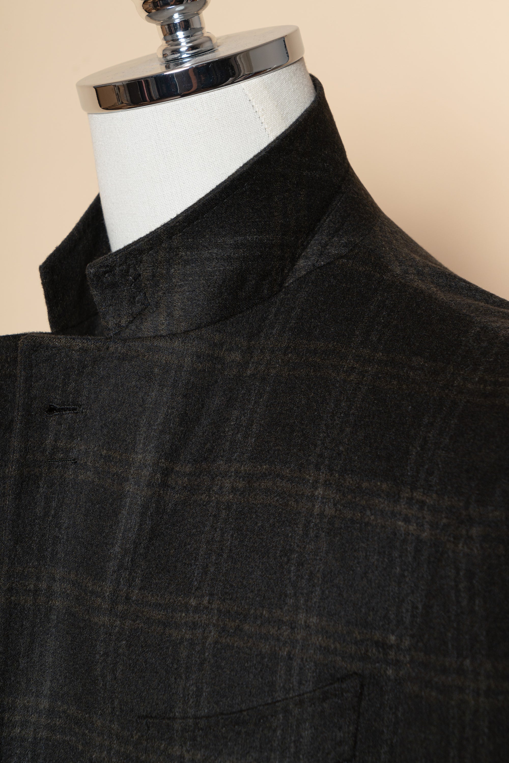MTO Dark Green Windowpane Cashmere Jacket #492