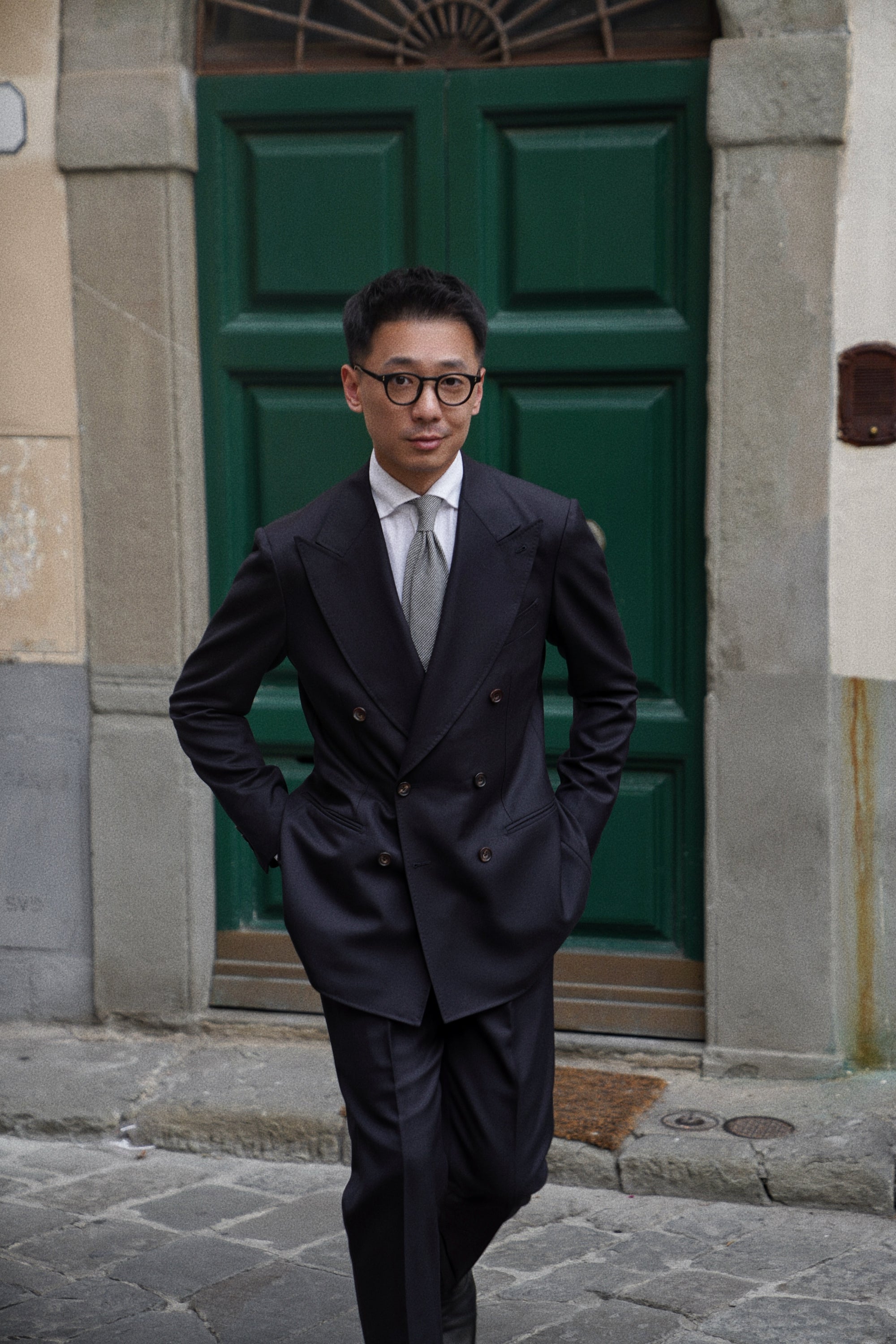 MTO Navy Worsted Wool Suit #478