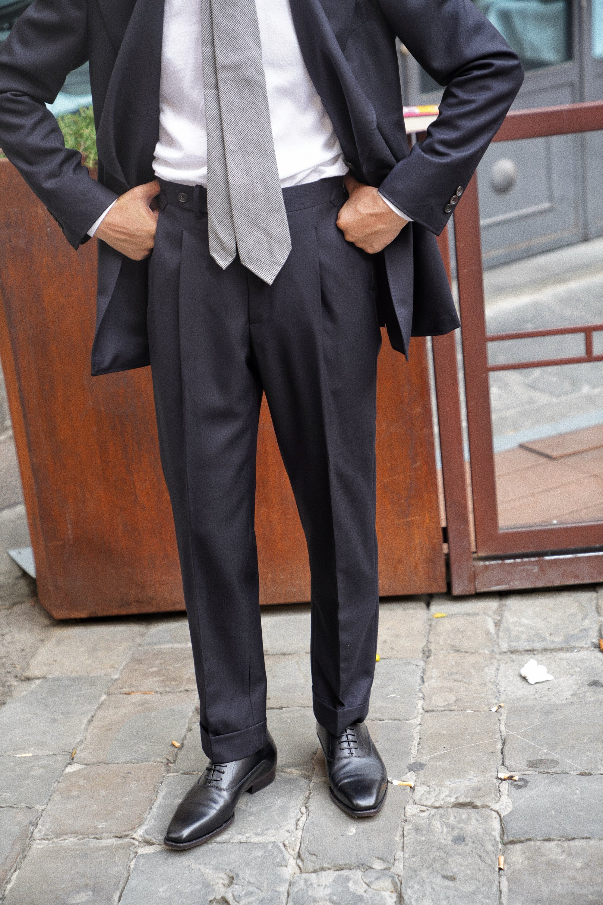 MTO Navy Worsted Wool Suit #478