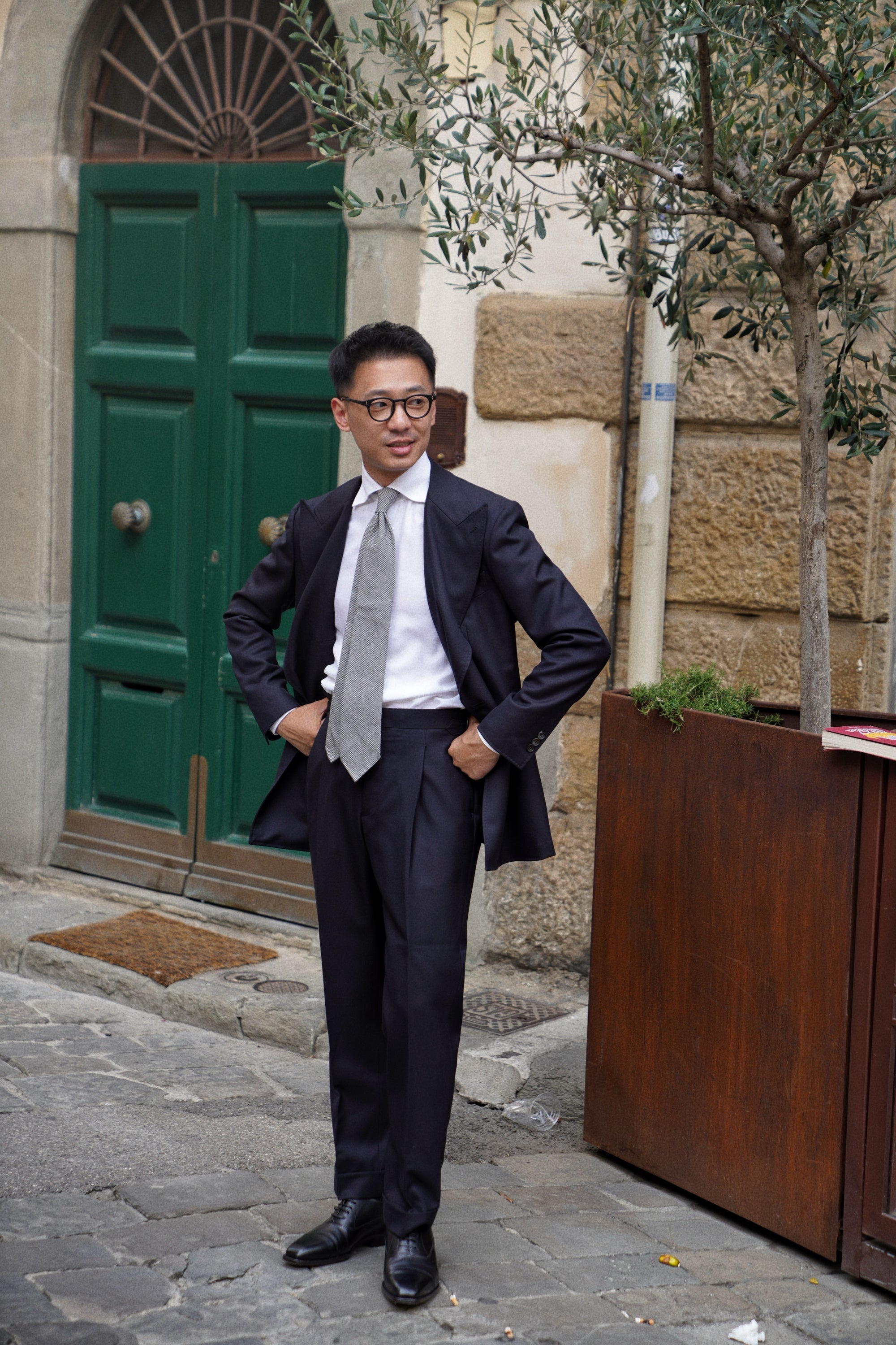 MTO Navy Worsted Wool Suit #478