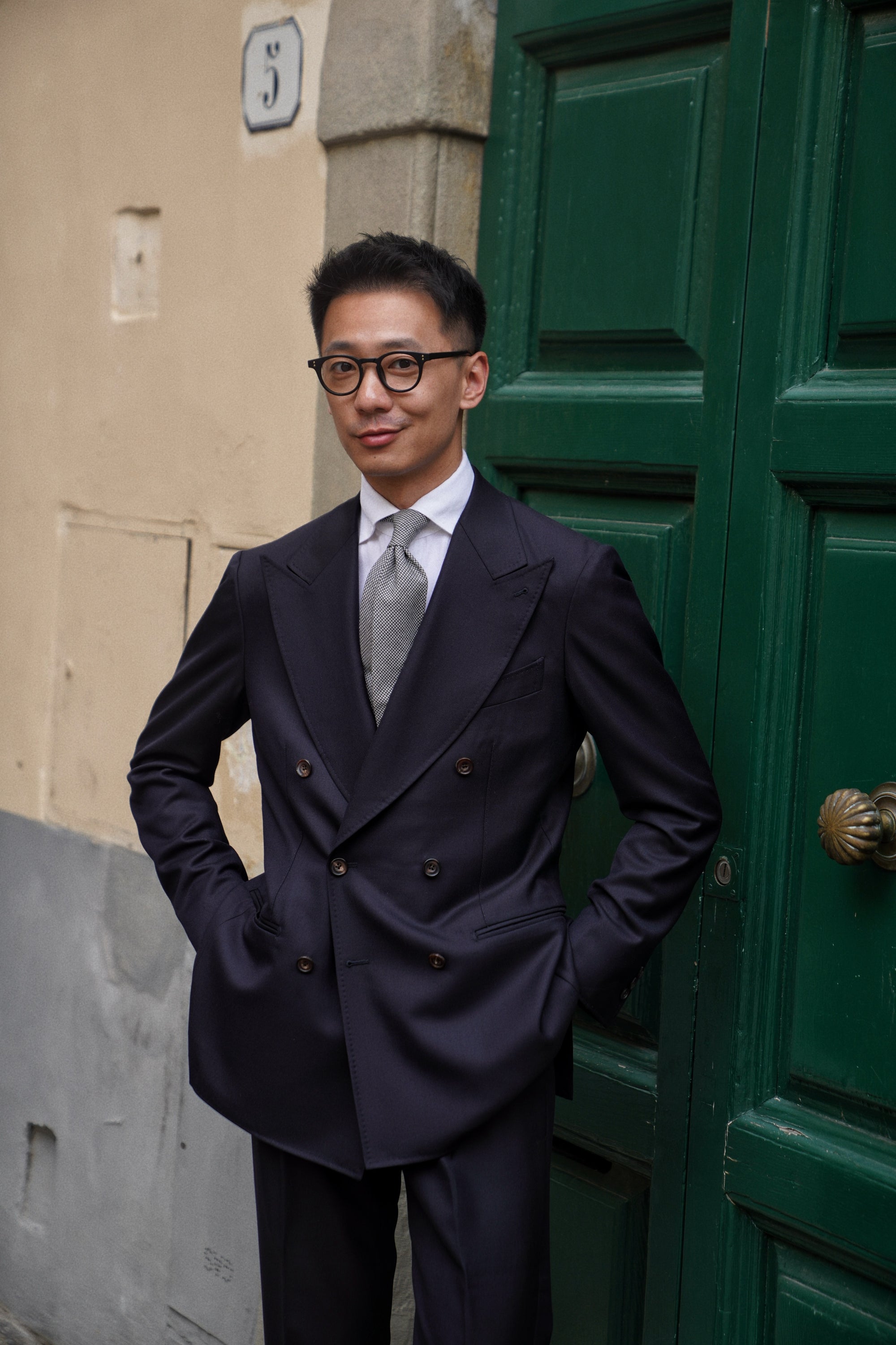 MTO Navy Worsted Wool Suit #478