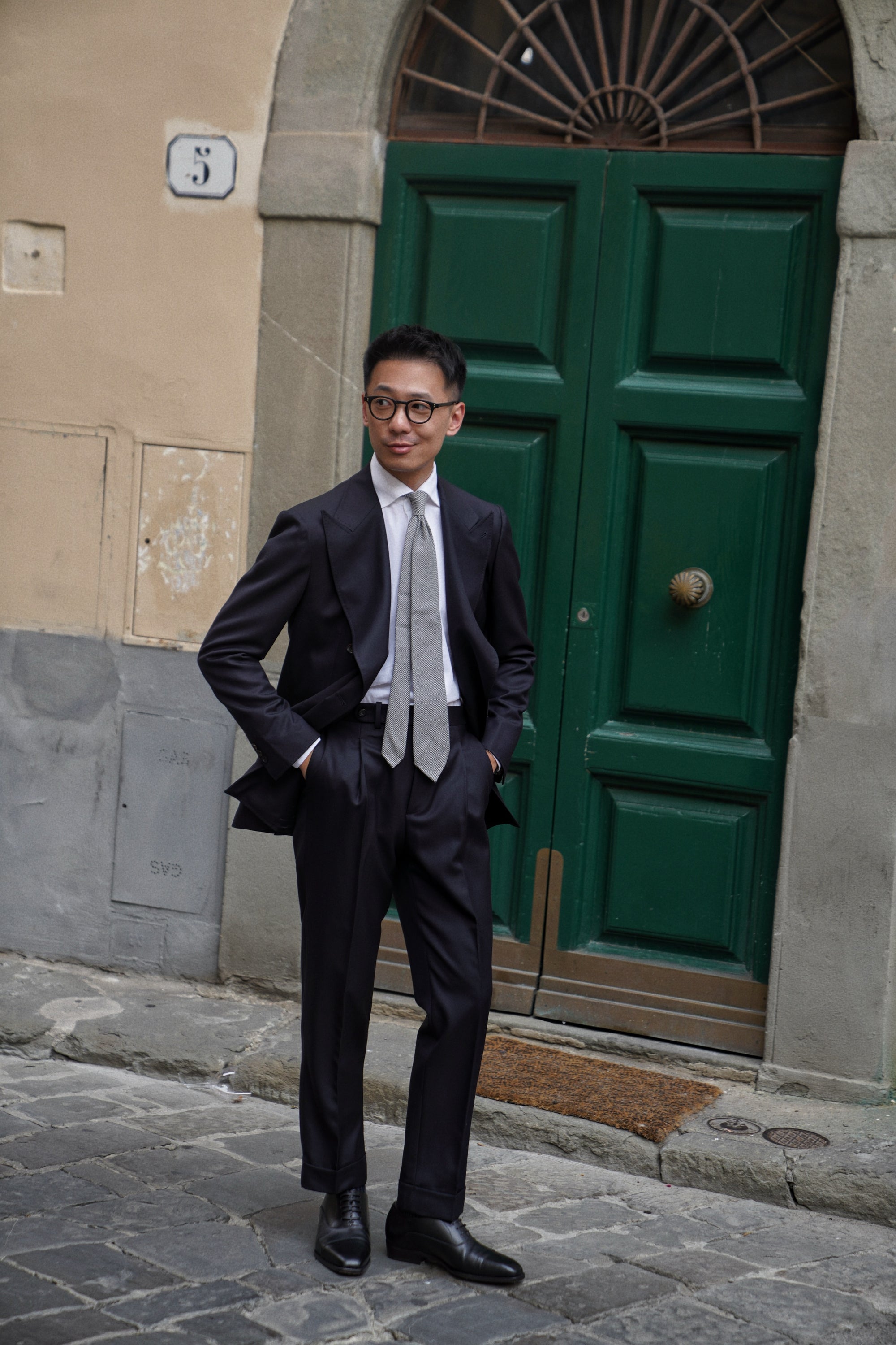 MTO Navy Worsted Wool Suit #478