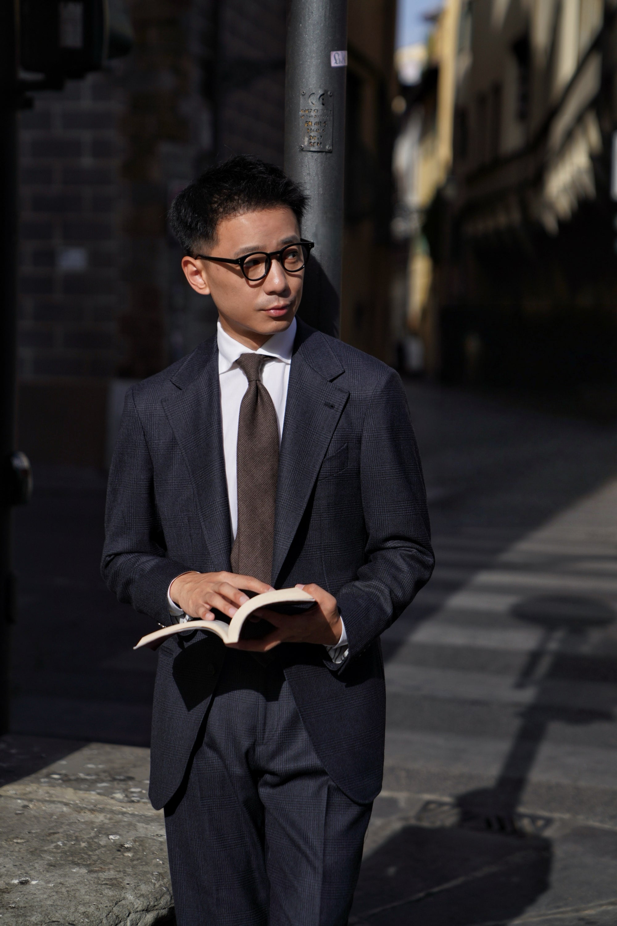 MTO Navy Glen Check Wool Suit #390