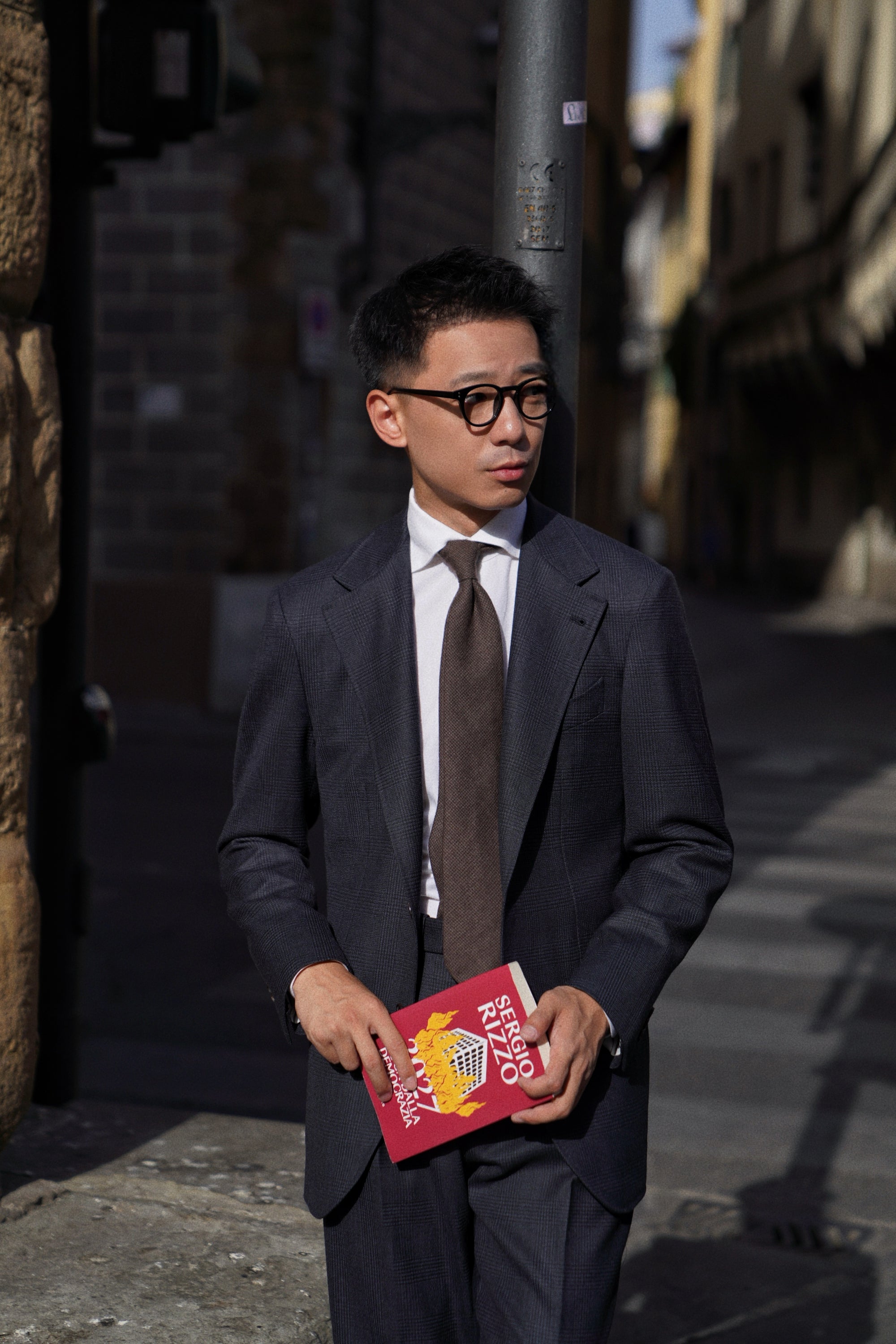 MTO Navy Glen Check Wool Suit #390