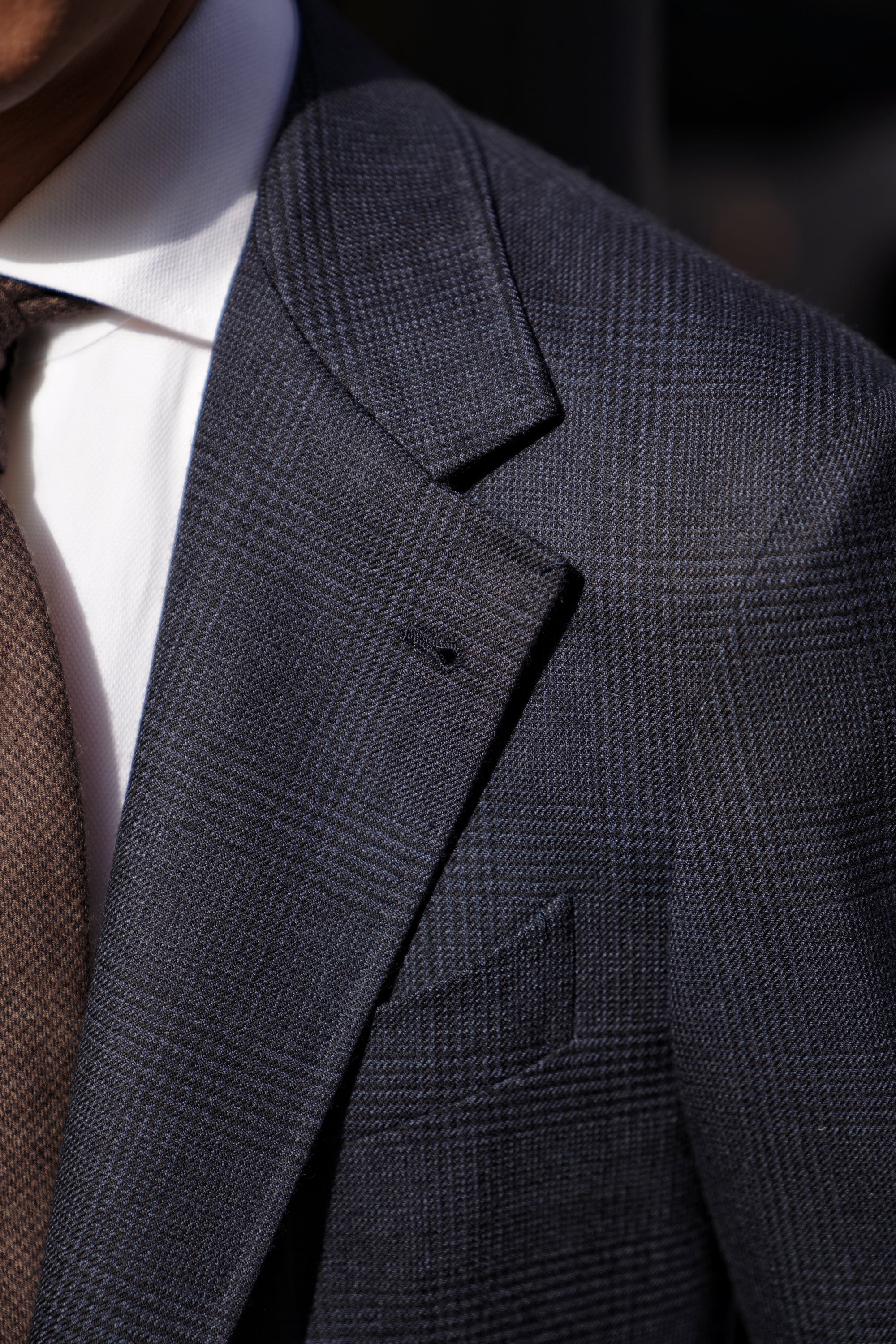MTO Navy Glen Check Wool Suit #390