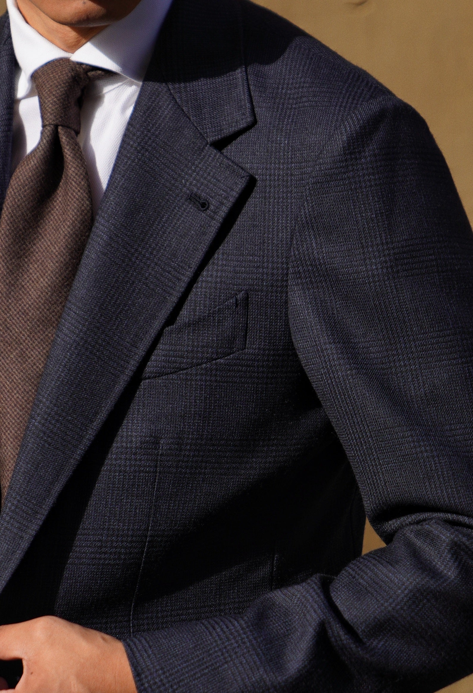 MTO Navy Glen Check Wool Suit #390