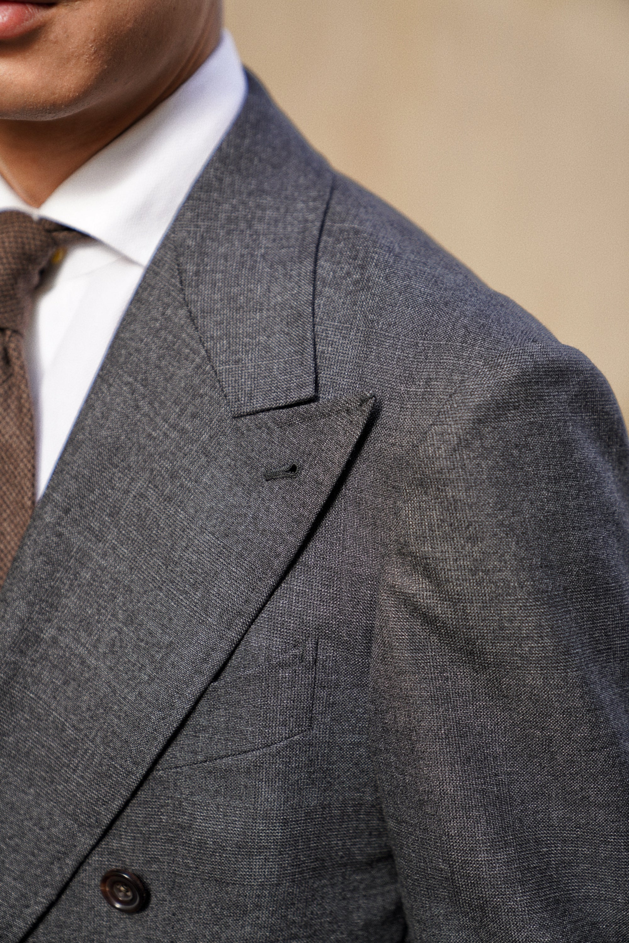 MTO Dark Grey Glen Check Worsted Wool Suit #482