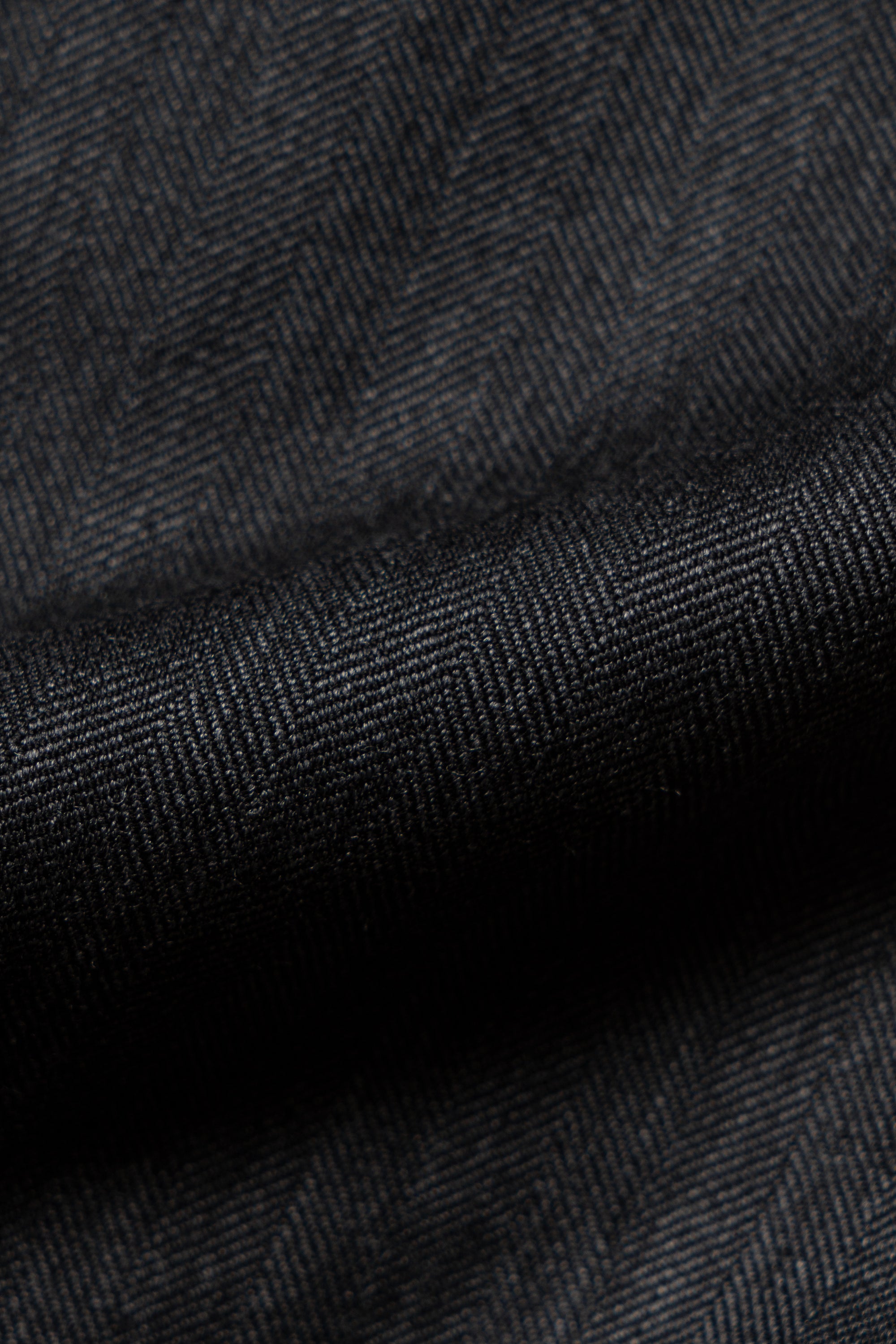 MTO Charcoal Herringbone Worsted Wool Suit #480
