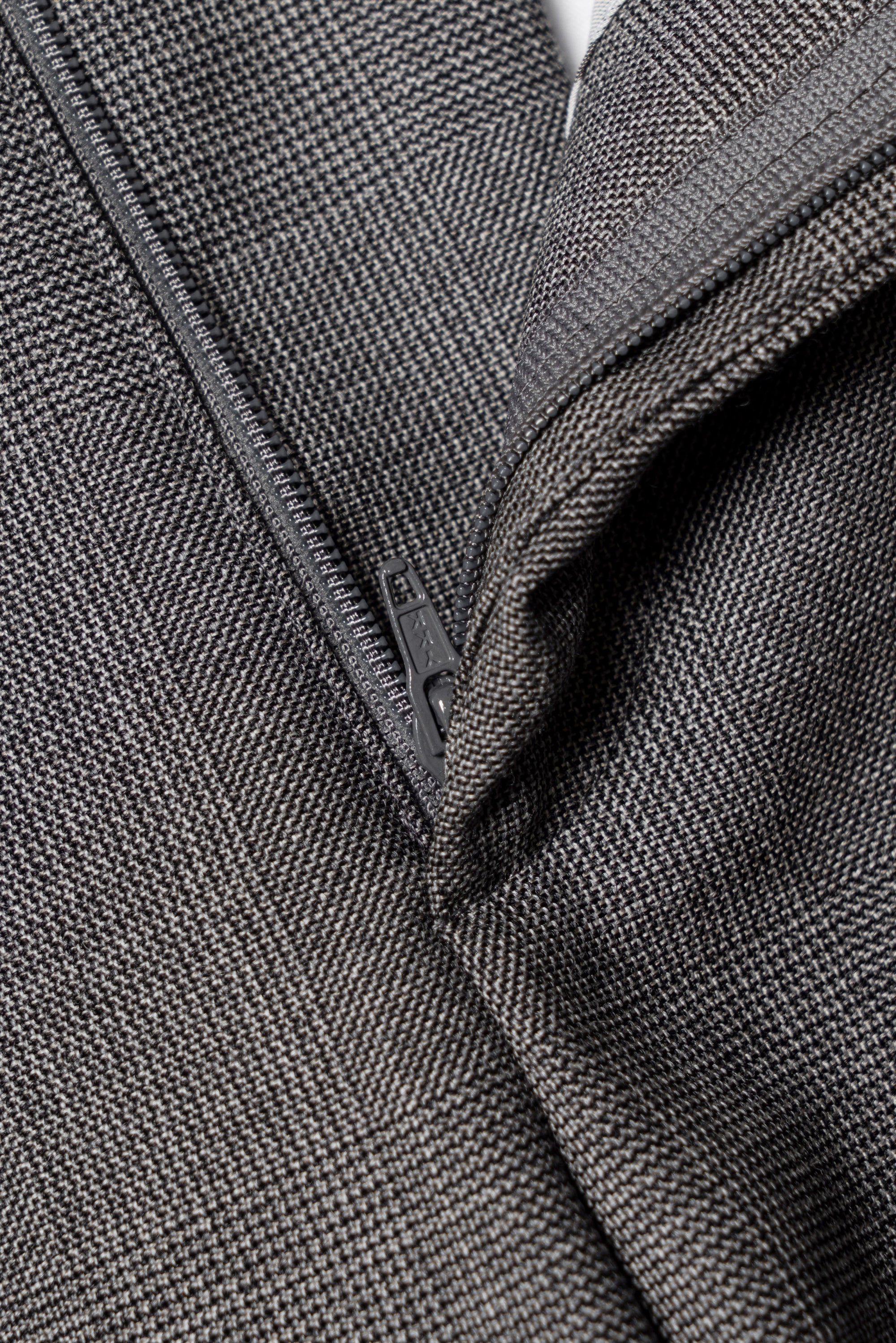 MTO Mid Grey Glen Check Worsted Wool Suit #481