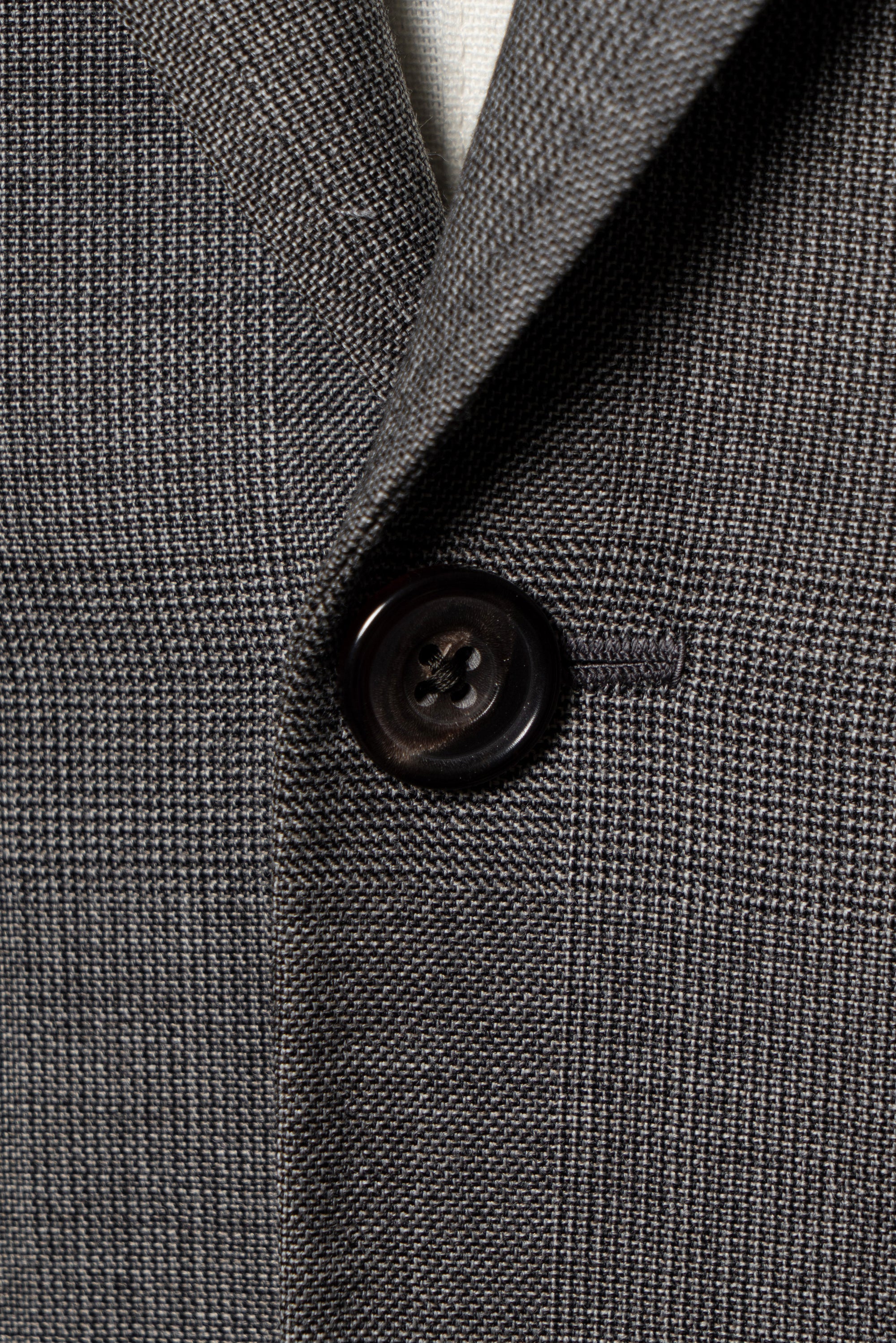 MTO Mid Grey Glen Check Worsted Wool Suit #481