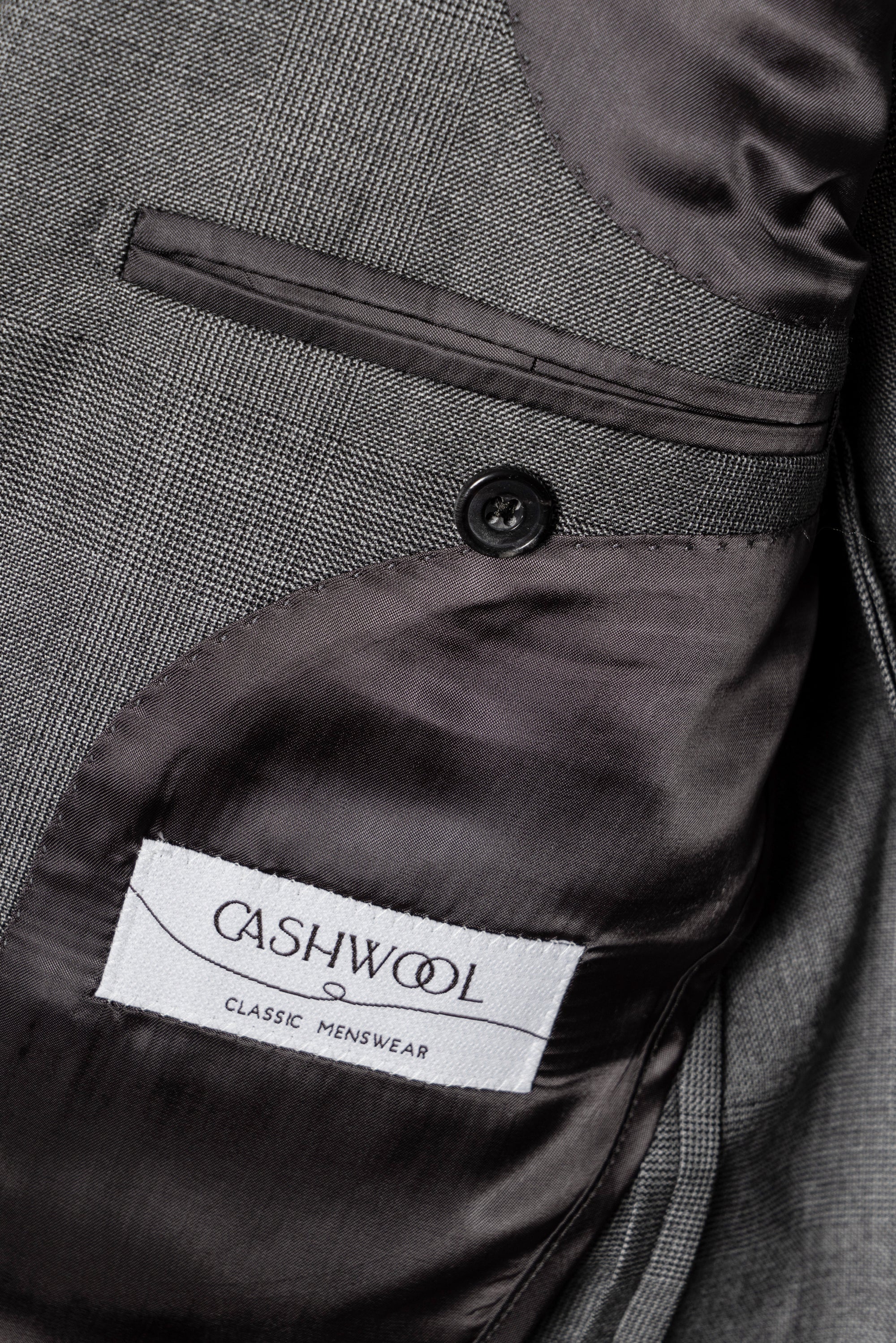 MTO Mid Grey Glen Check Worsted Wool Suit #481