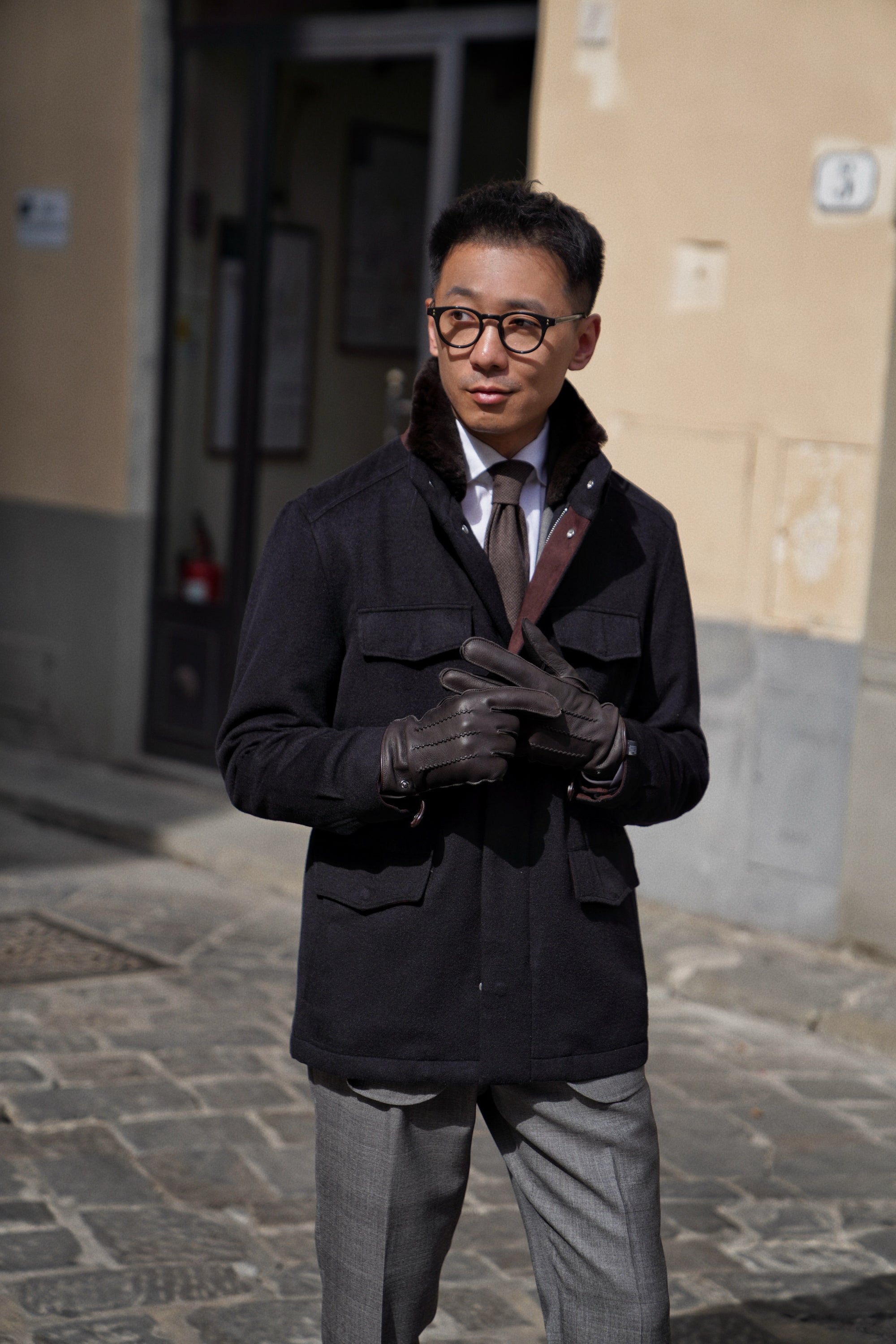 Black Silk Camel Hair Wool M65 Jacket #172