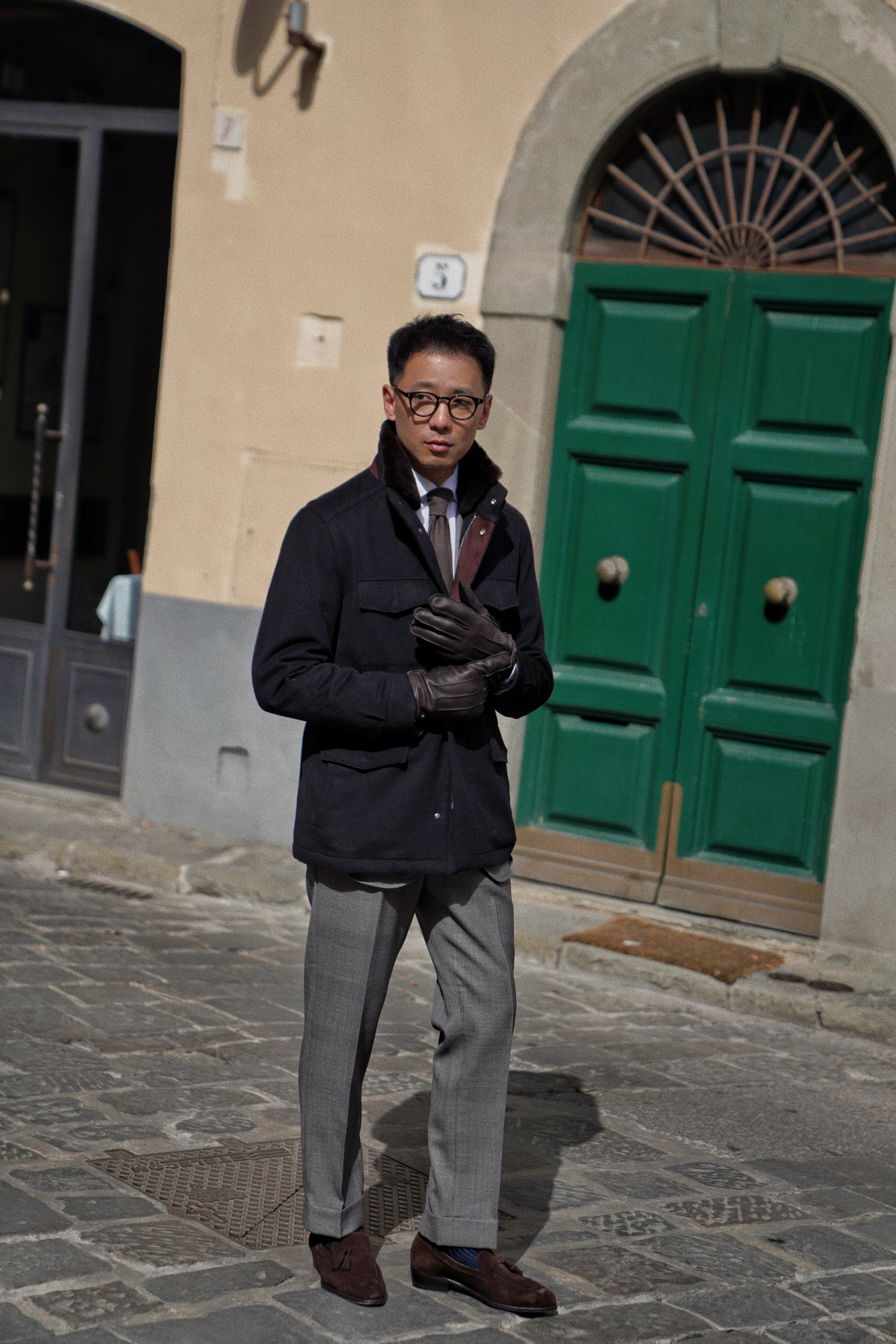 Black Silk Camel Hair Wool M65 Jacket #172