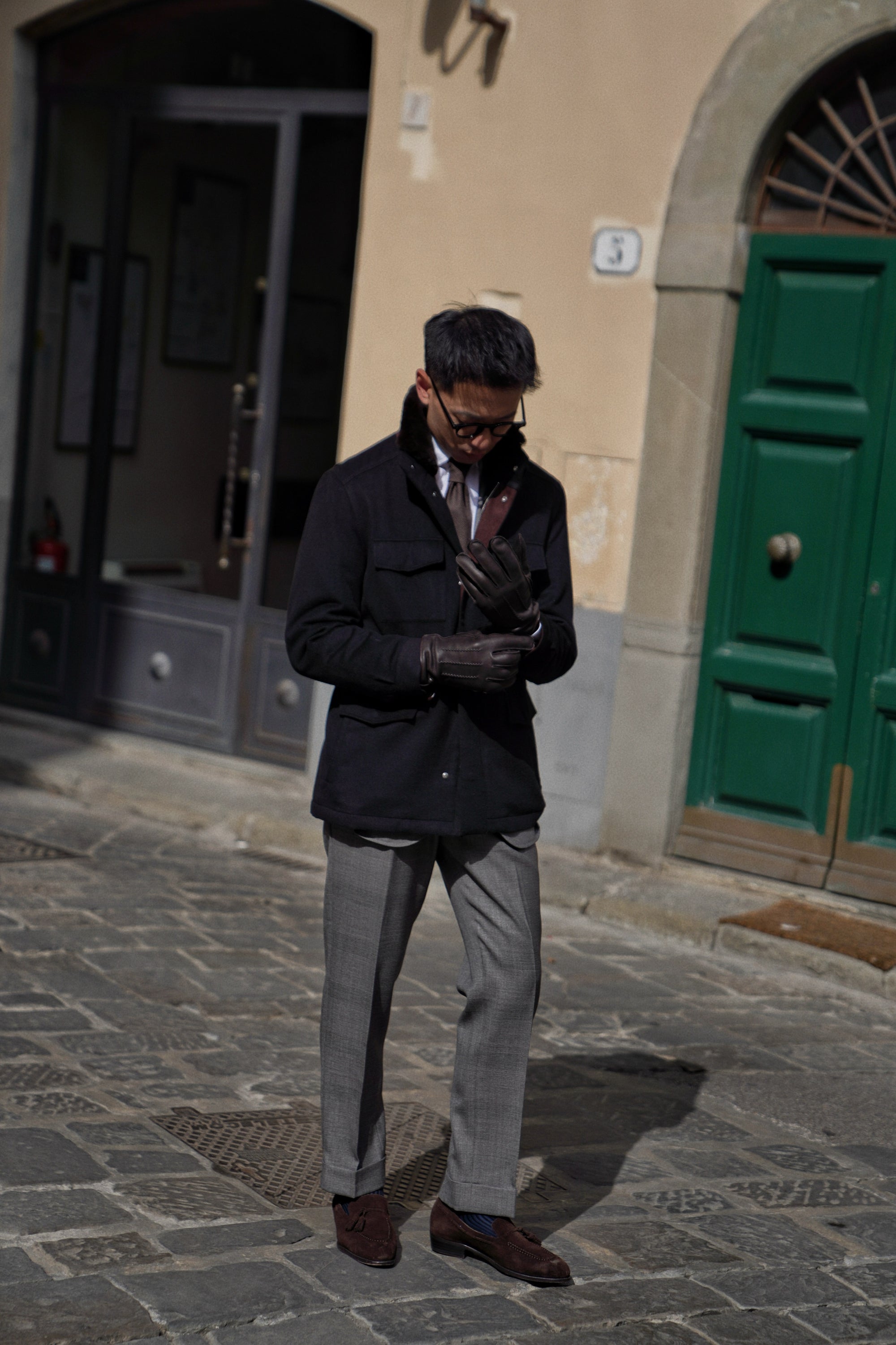Black Silk Camel Hair Wool M65 Jacket #172
