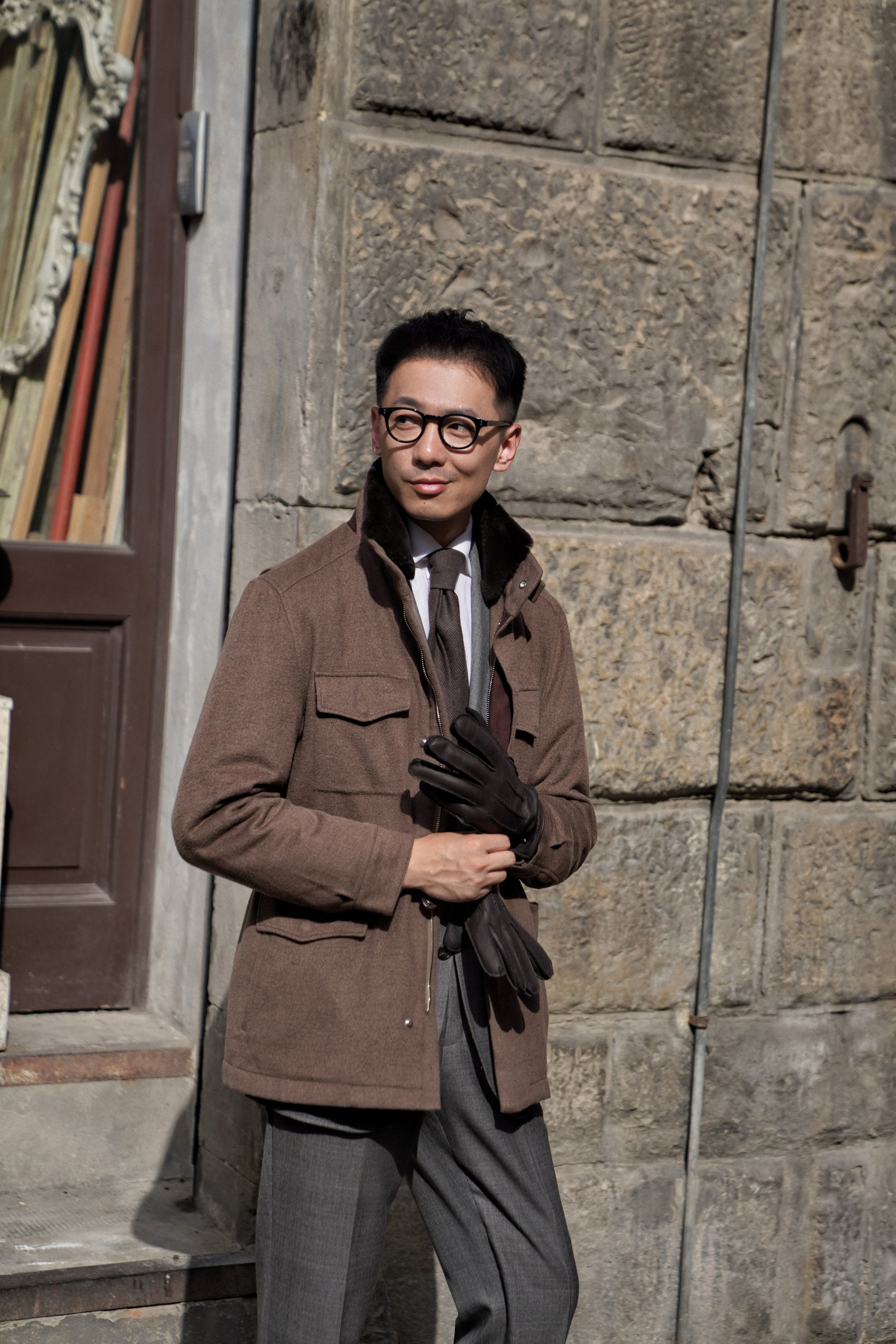Mocha Silk Camel Hair Wool M65 Jacket #174