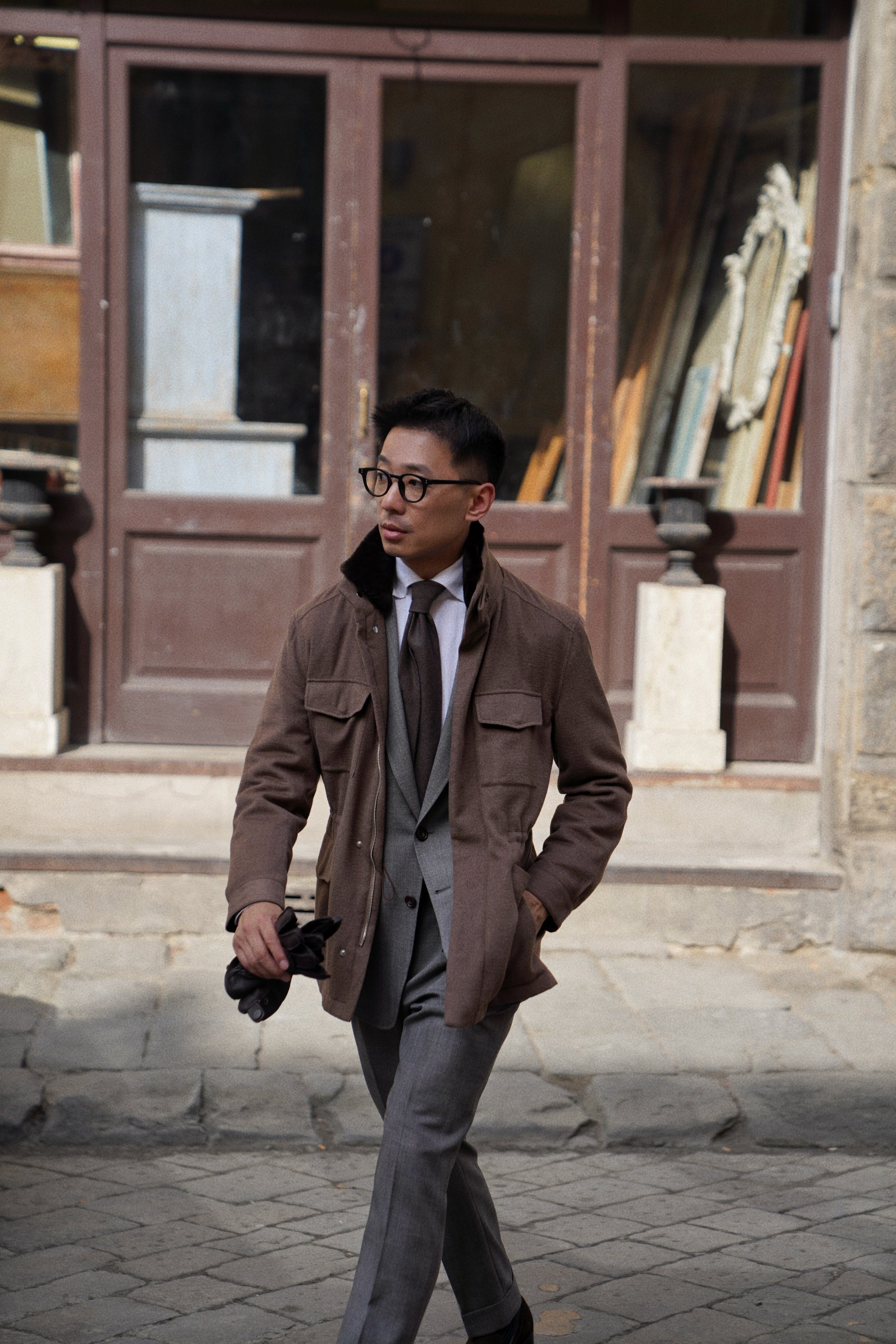 Mocha Silk Camel Hair Wool M65 Jacket #174