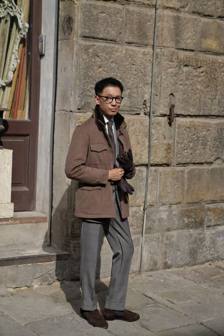 Mocha Silk Camel Hair Wool M65 Jacket #174