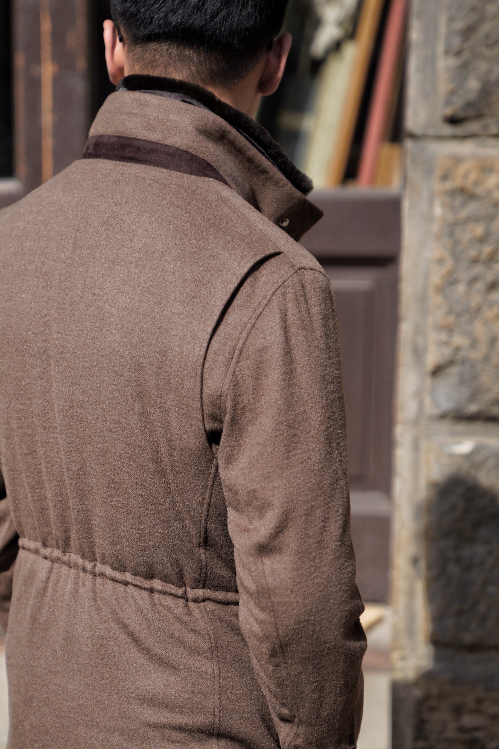 Mocha Silk Camel Hair Wool M65 Jacket #174